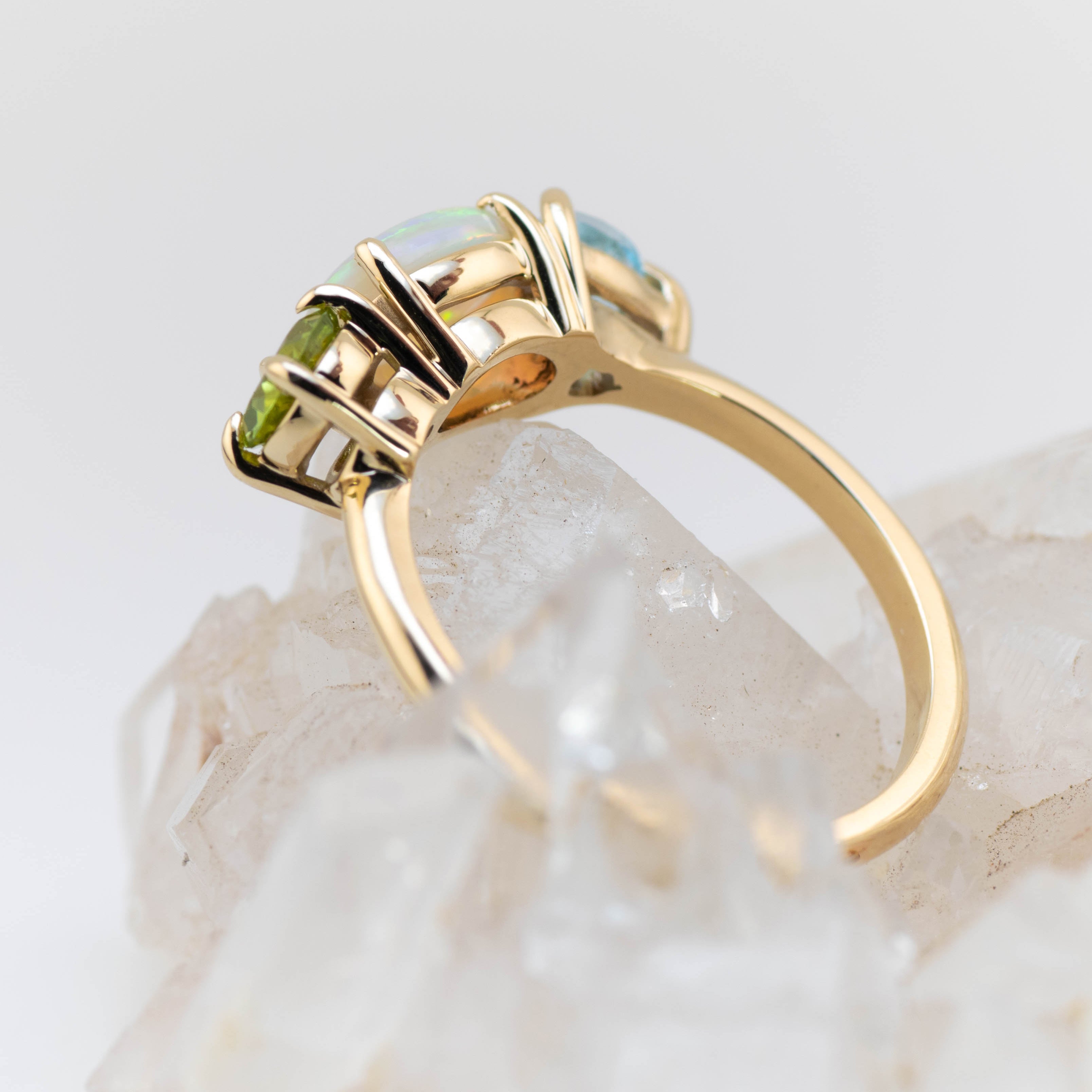 Adelaide – Opal & Gemstone Cluster Ring (in stock size O)