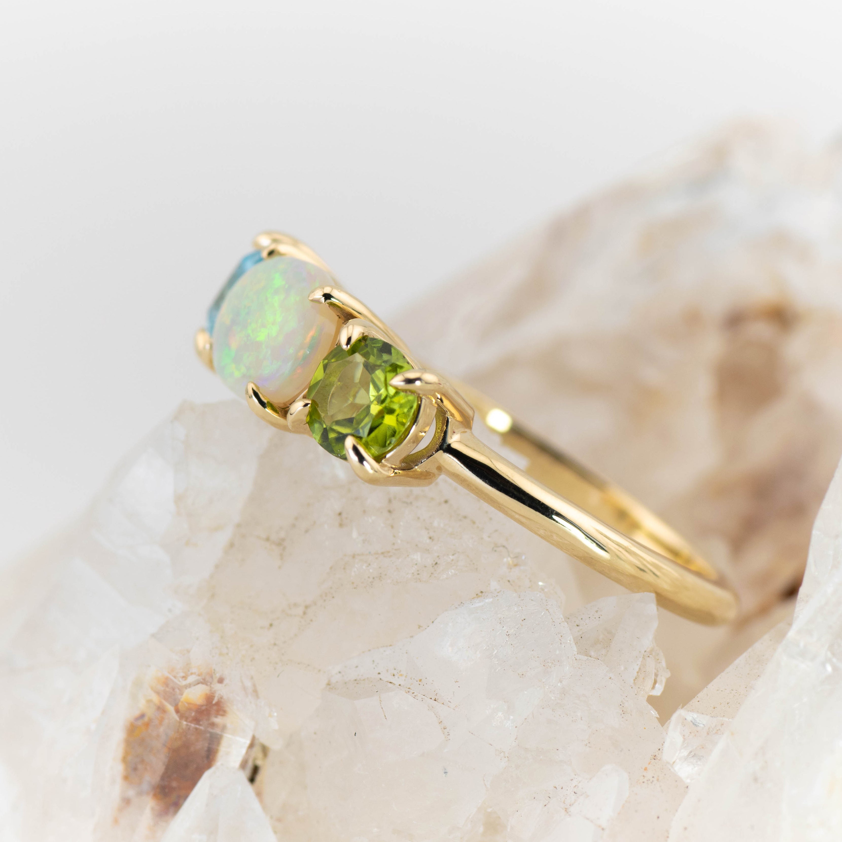 Adelaide – Opal & Gemstone Cluster Ring (in stock size O)