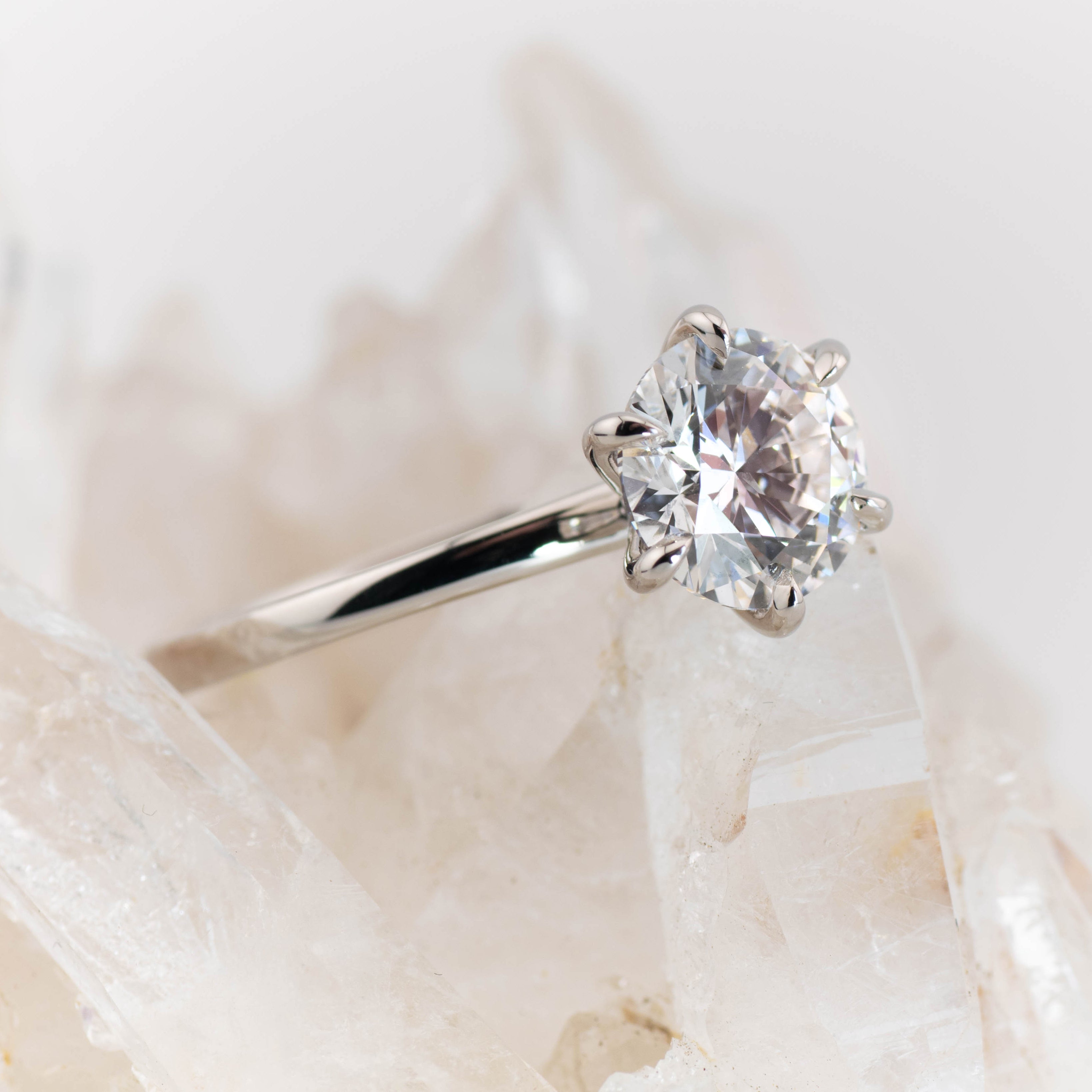 Billie Custom – 6 Claw Round Solitaire (Made to Order)