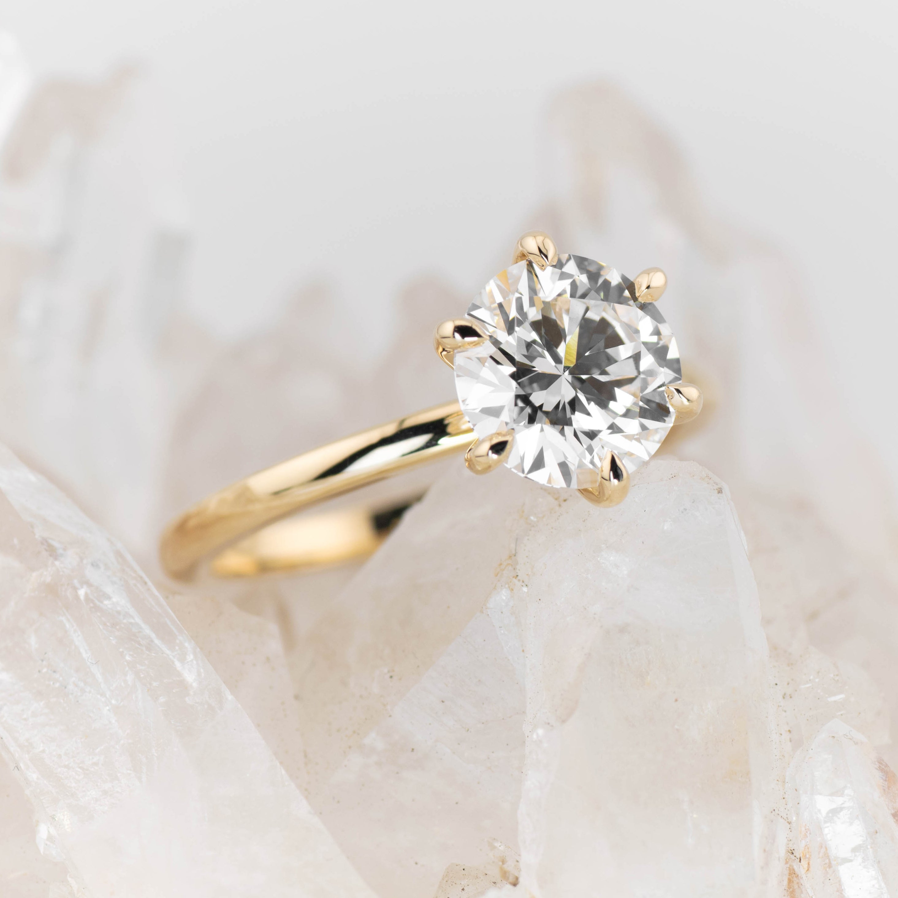 Billie Custom – 6 Claw Round Solitaire (Made to Order)