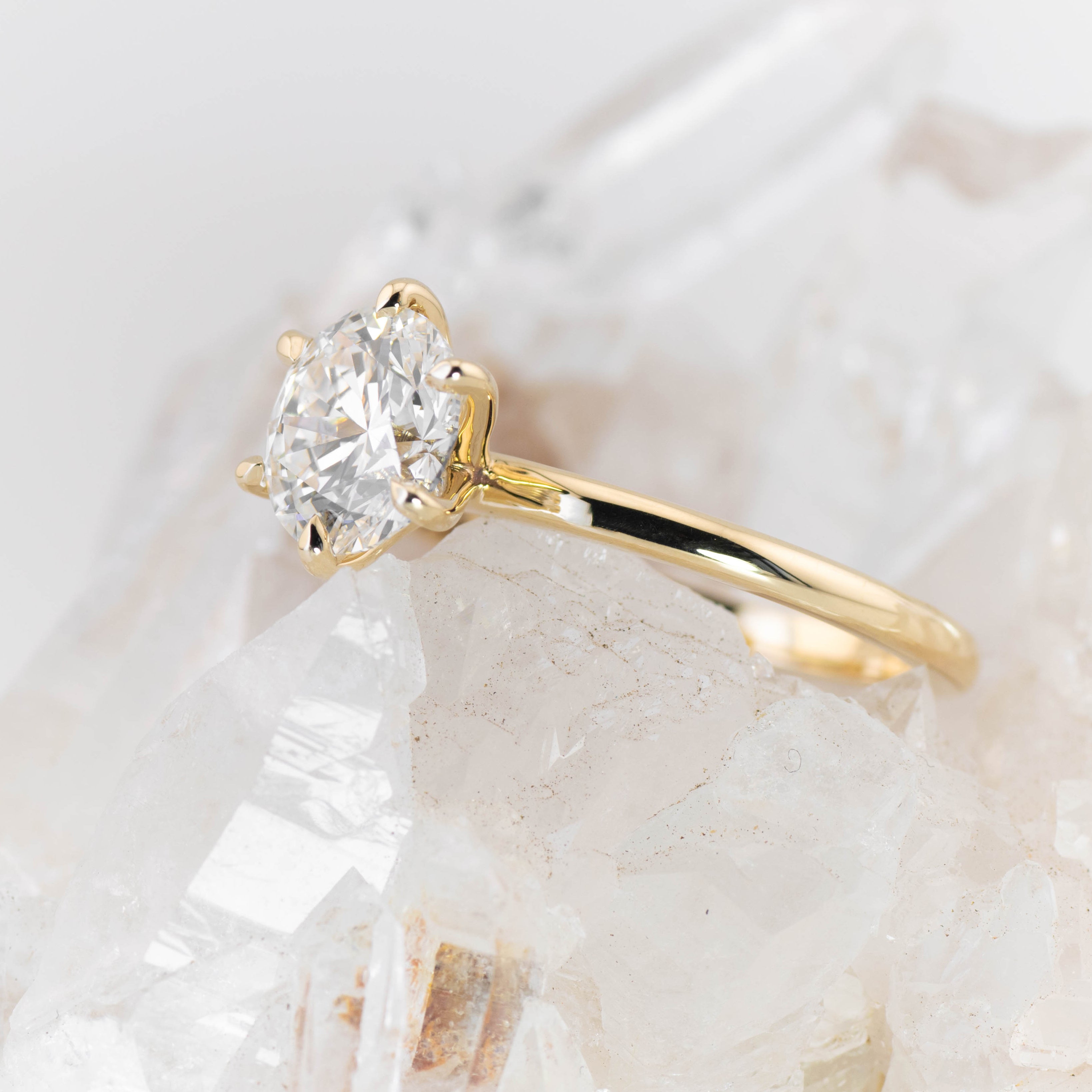 Billie Custom – 6 Claw Round Solitaire (Made to Order)