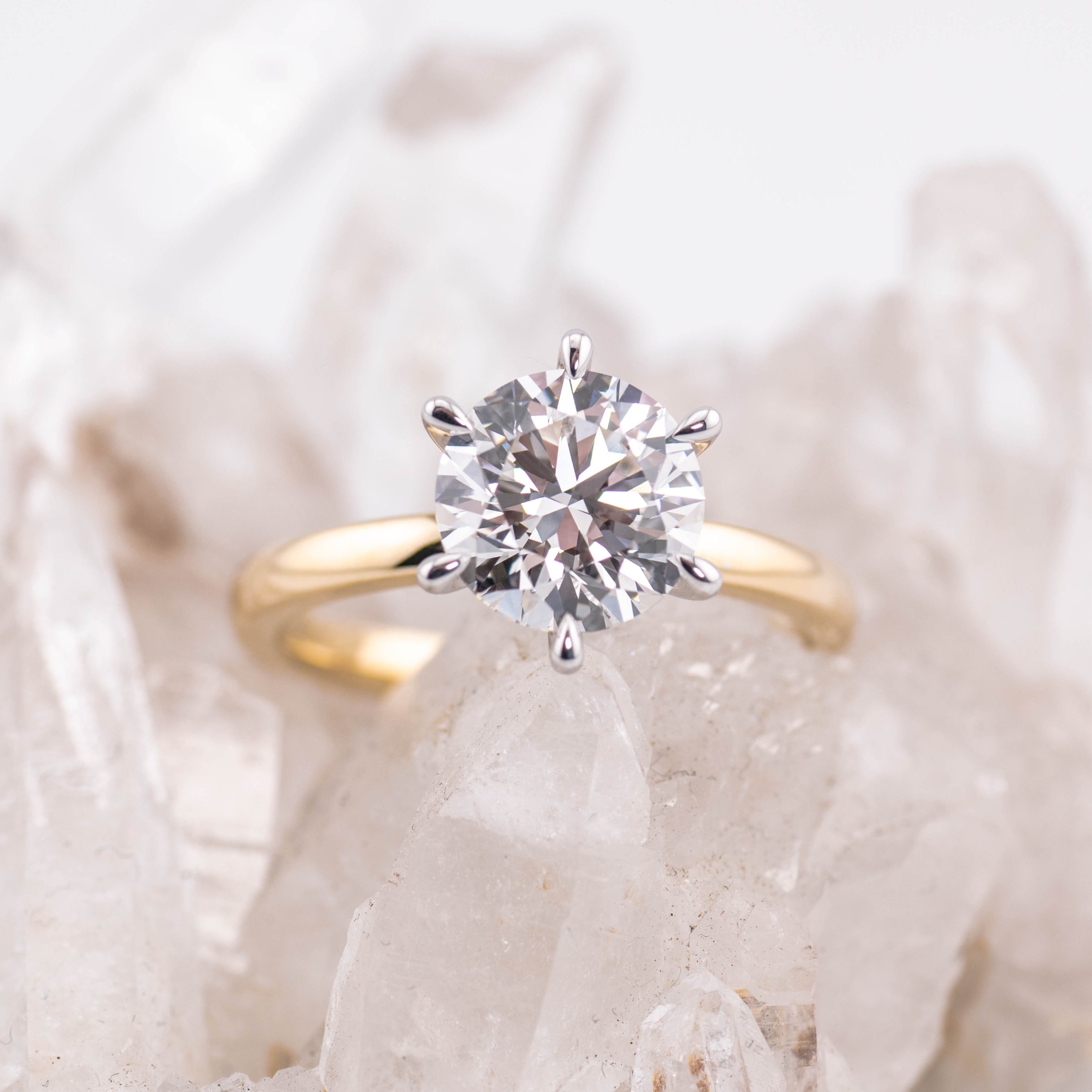 (Ready to Ship Size M) - Billie 2.0 – 6 Claw 2ct Round Solitaire