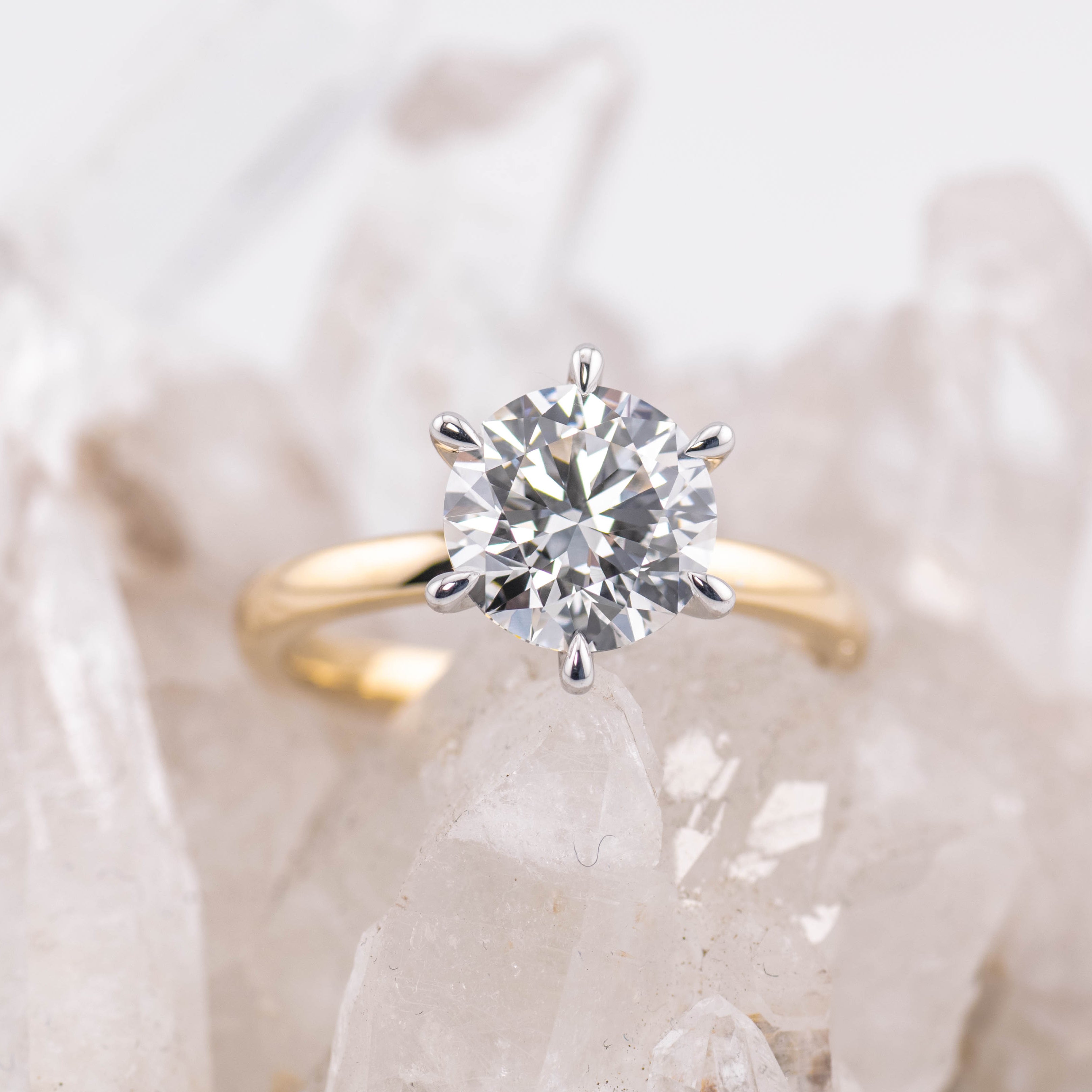 (Ready to Ship Size M) - Billie 2.0 – 6 Claw 2ct Round Solitaire