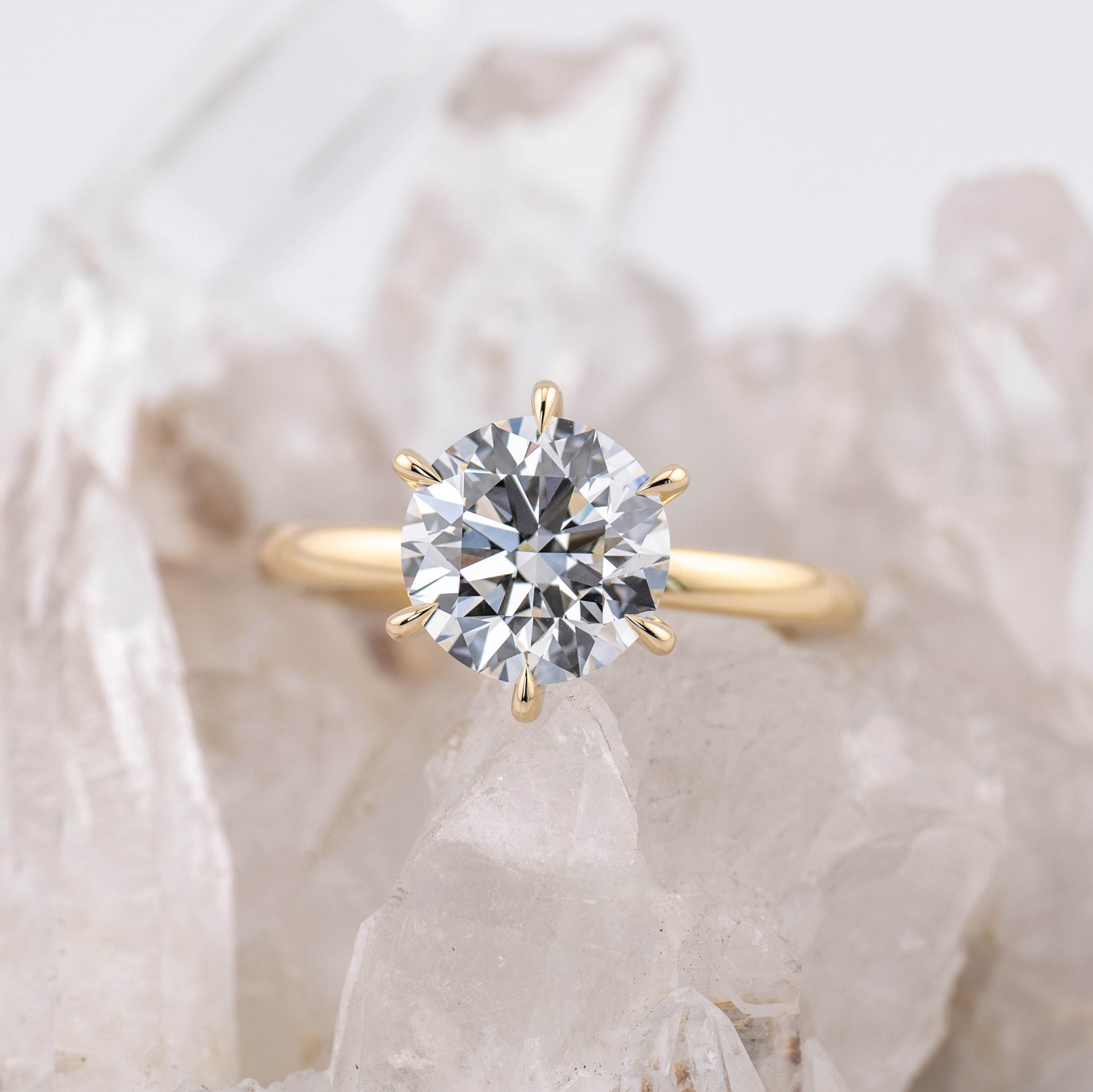 (Ready to Ship Size N) - Billie 2.5 – 6 Claw 2.58ct Round Solitaire