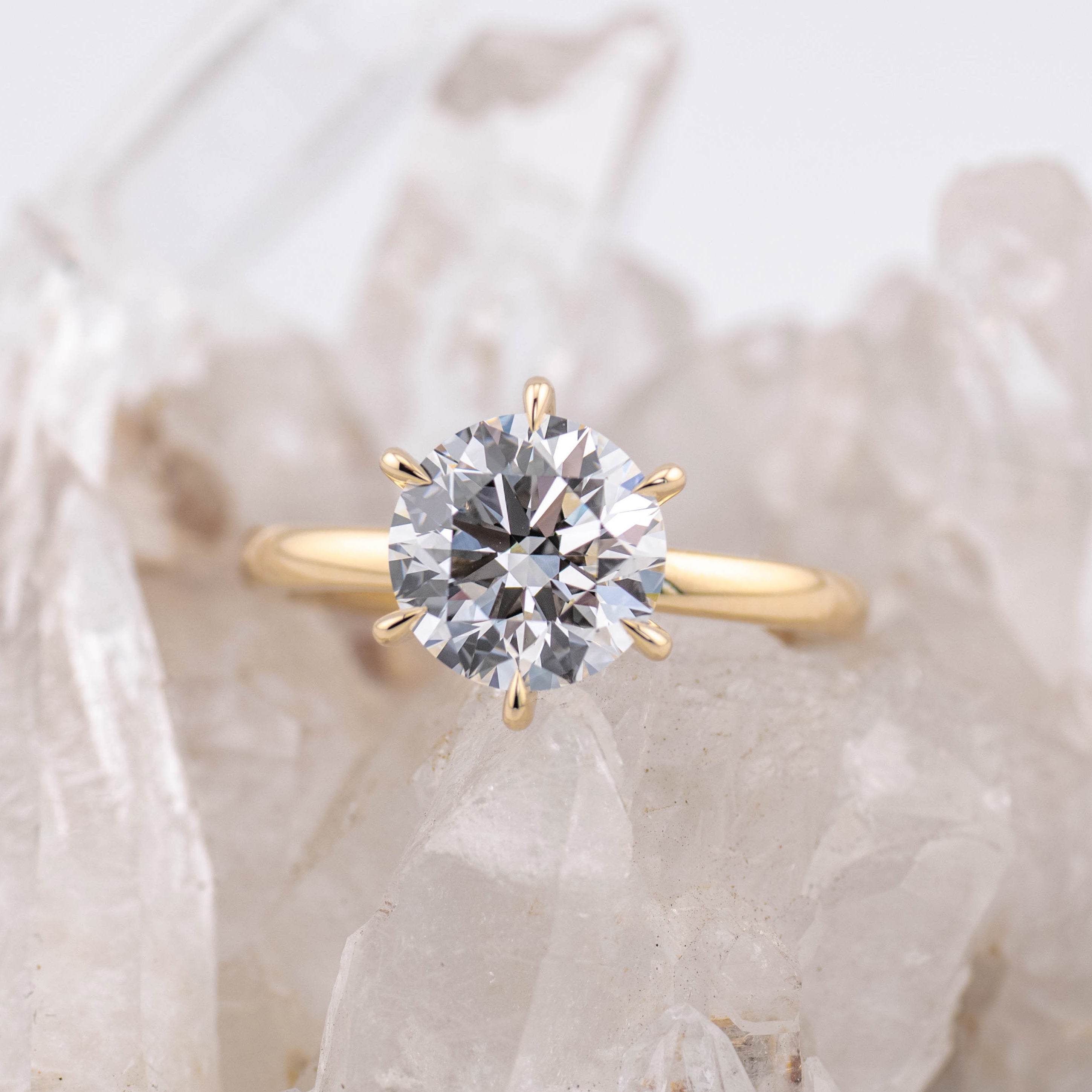 (Ready to Ship Size N) - Billie 2.5 – 6 Claw 2.58ct Round Solitaire