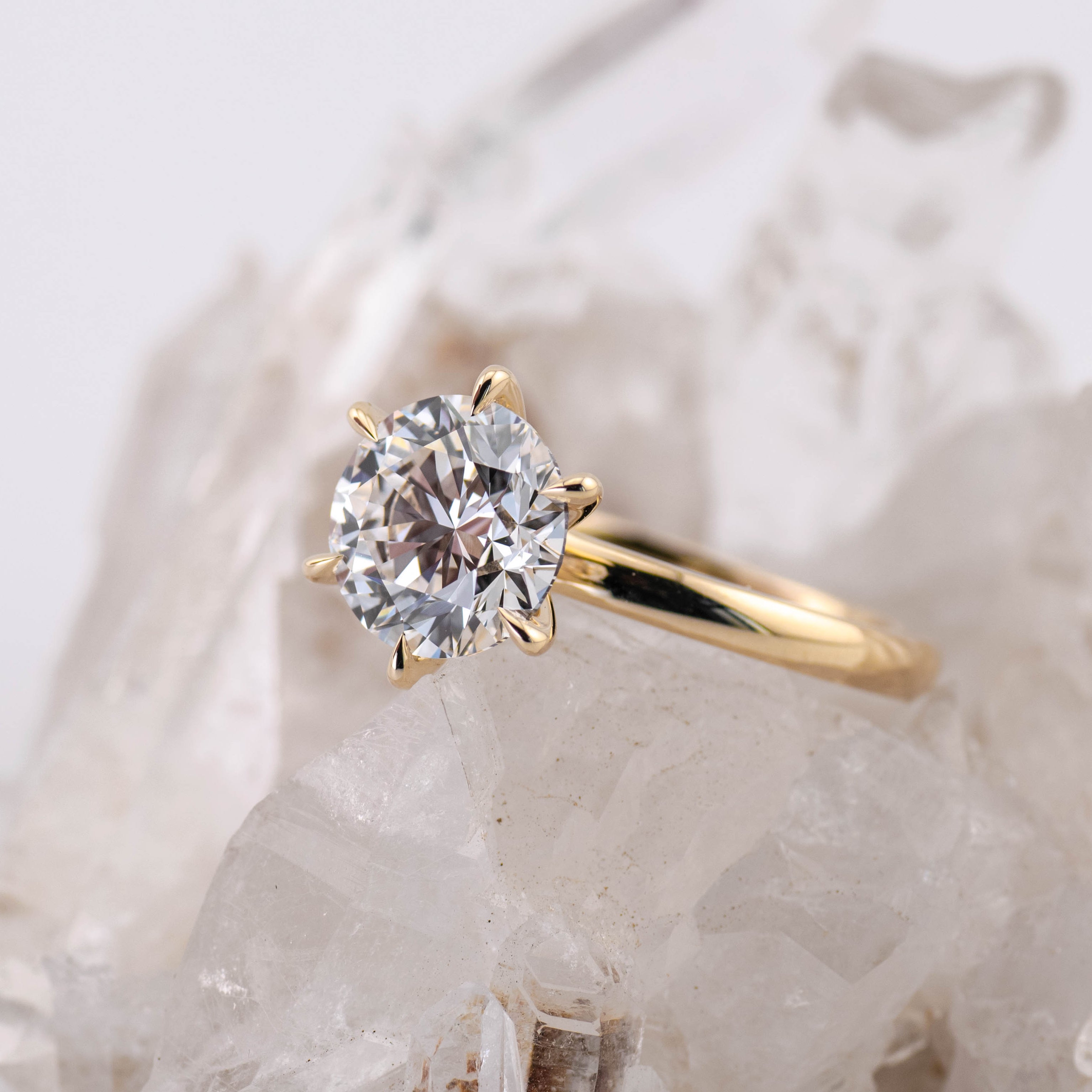(Ready to Ship Size N) - Billie 2.5 – 6 Claw 2.58ct Round Solitaire