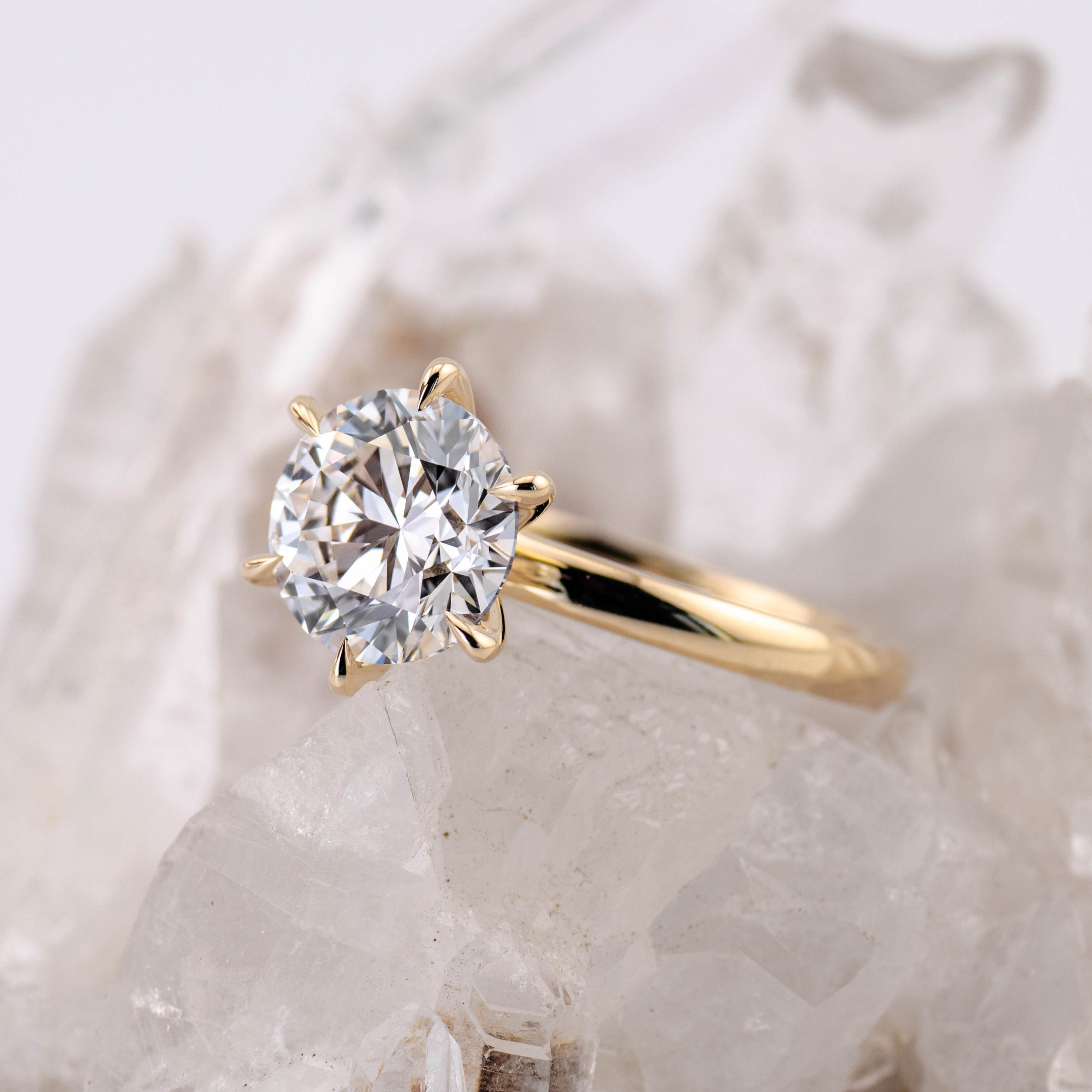 (Ready to Ship Size N) - Billie 2.5 – 6 Claw 2.58ct Round Solitaire