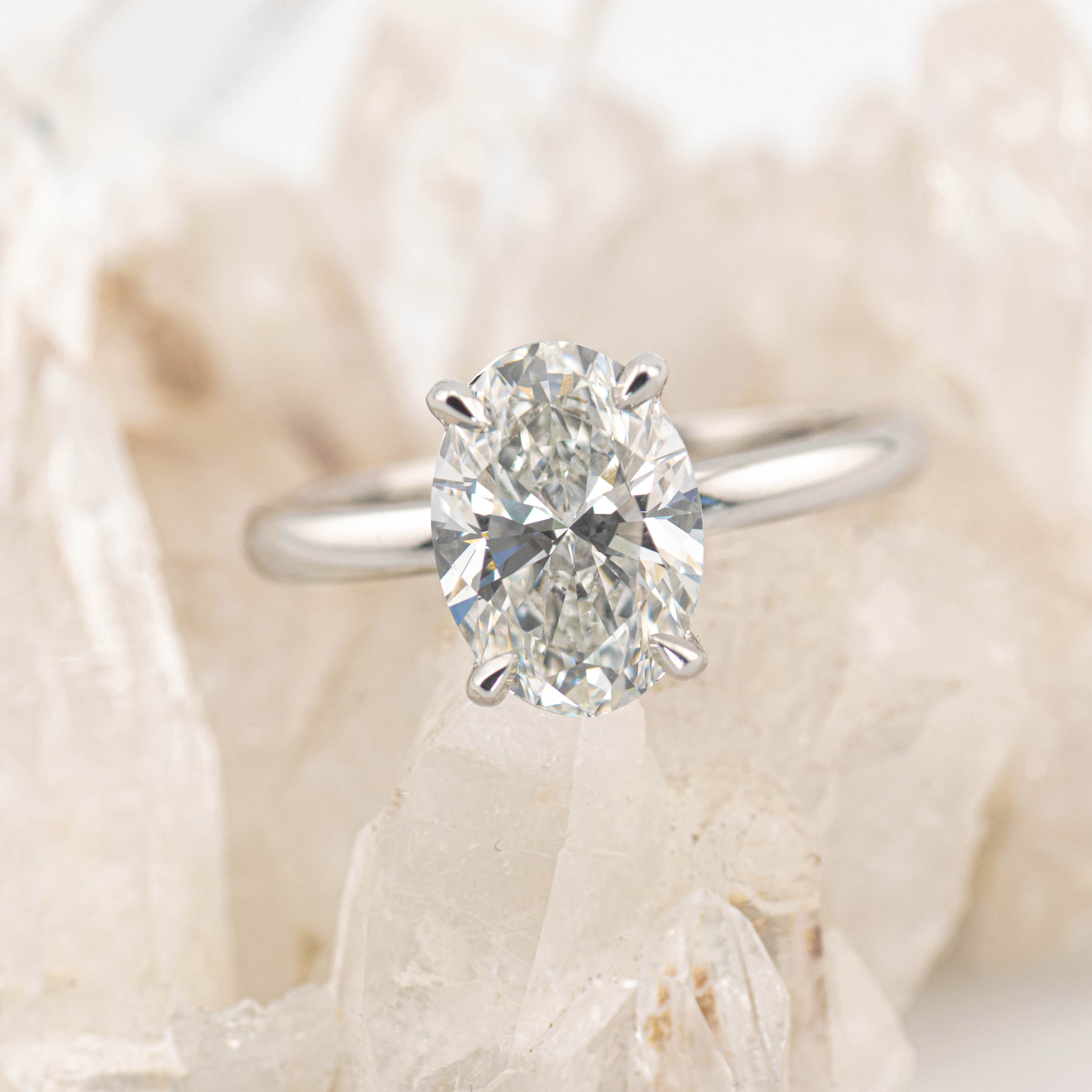 Kate 3.0 – 4 Claw 3ct Oval Solitaire (Made to Order) E Colour VS1