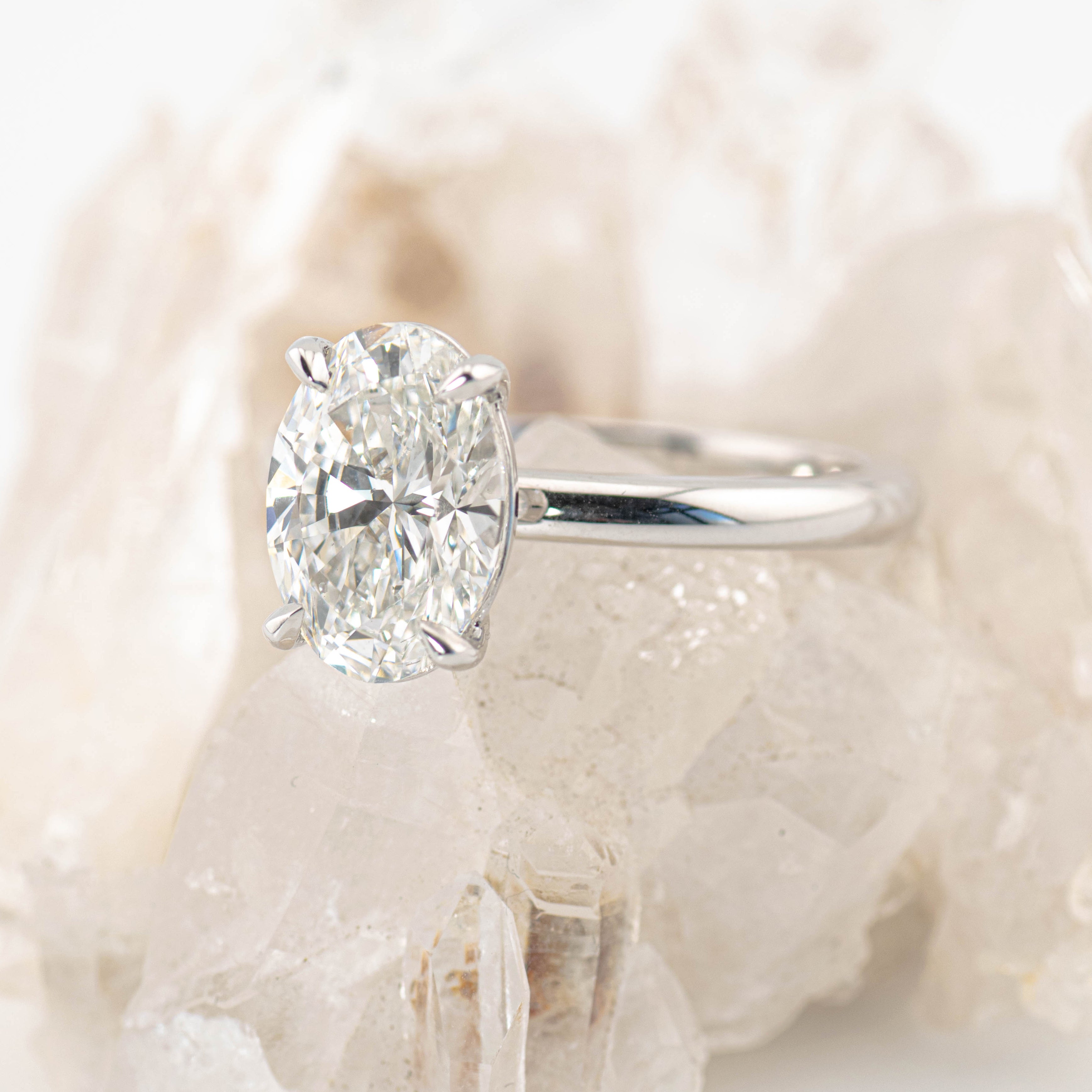 Kate 3.0 – 4 Claw 3ct Oval Solitaire (Made to Order) E Colour VS1
