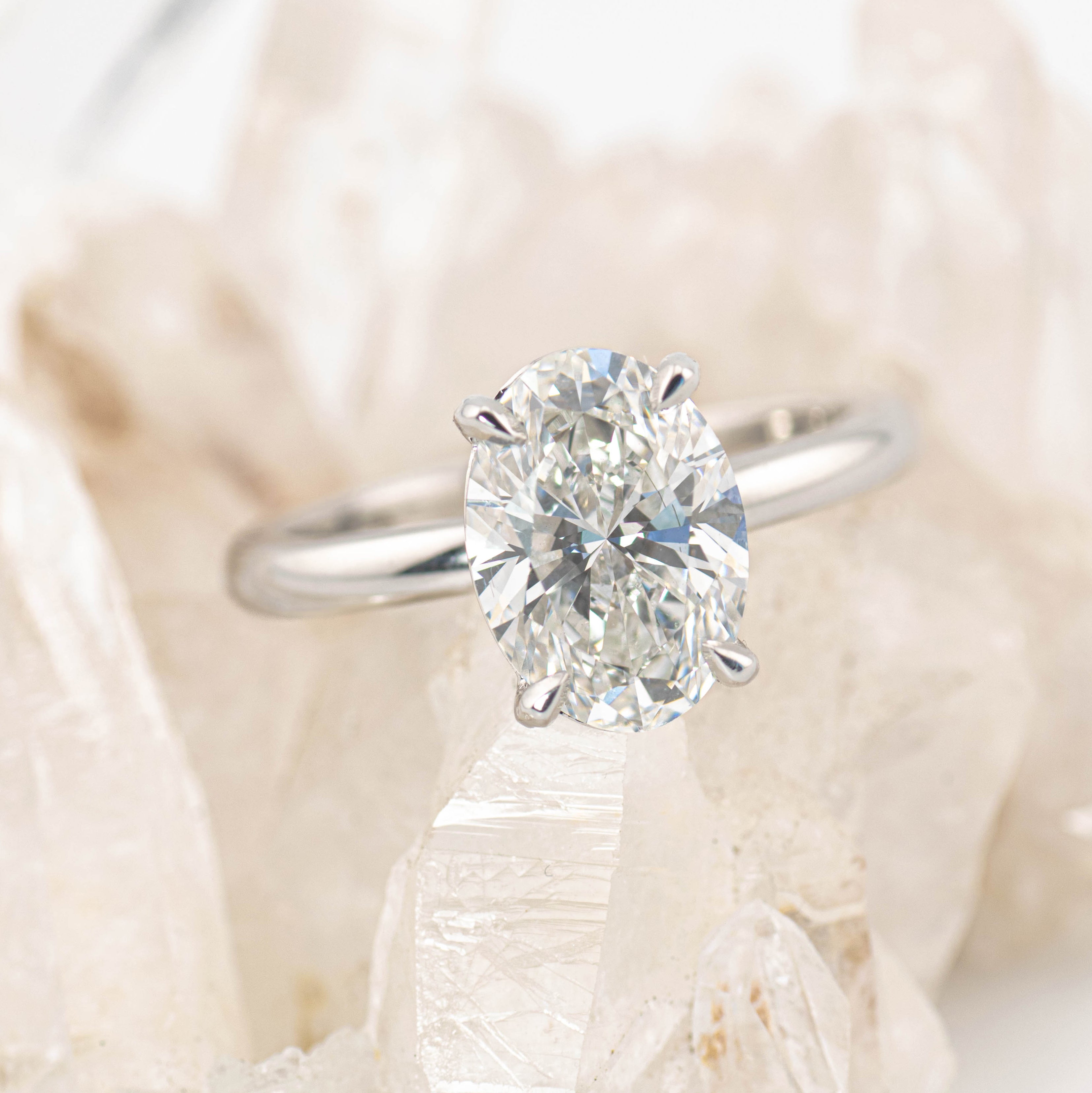 Kate 3.0 – 4 Claw 3ct Oval Solitaire (Made to Order) E Colour VS1