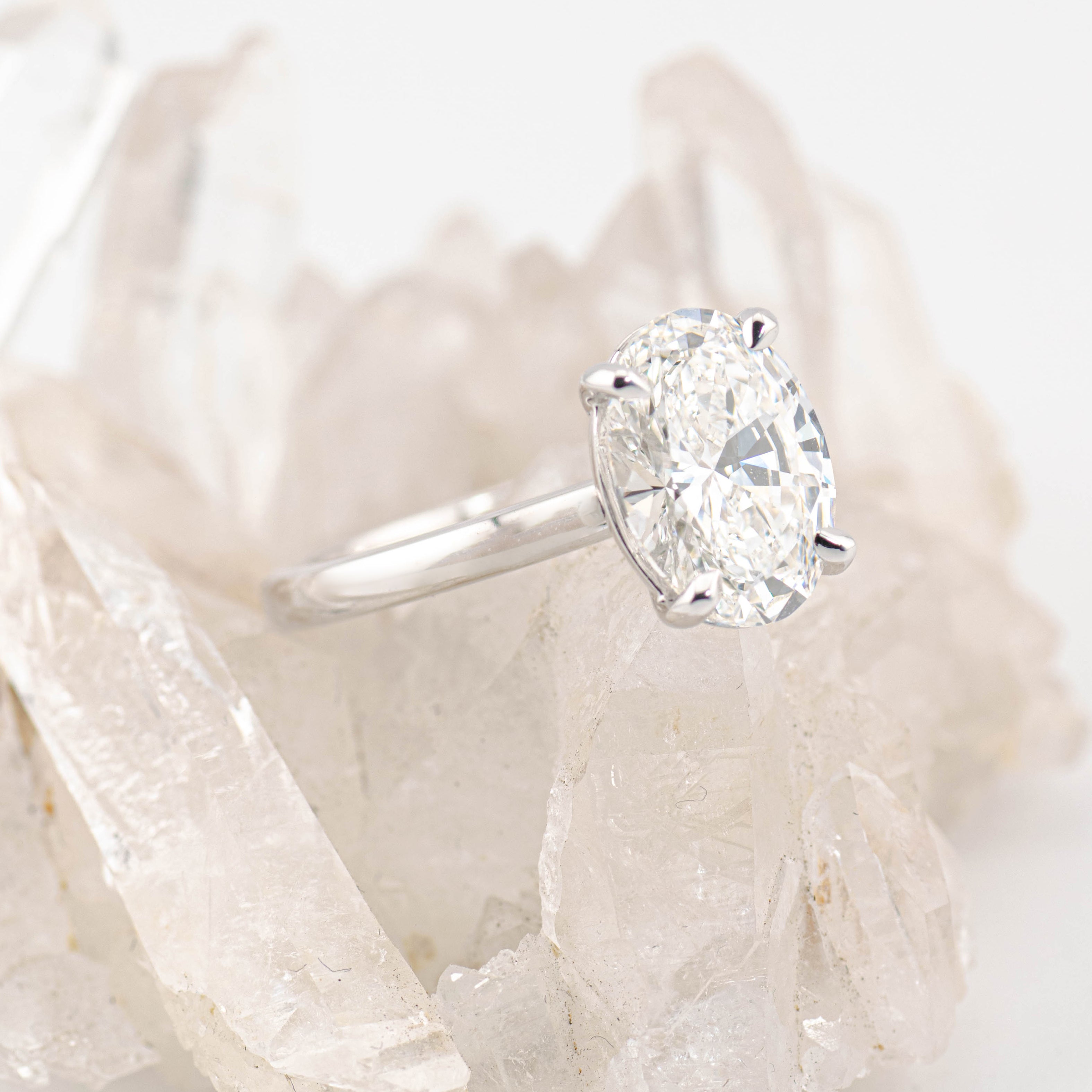 Kate 3.0 – 4 Claw 3ct Oval Solitaire (Made to Order) E Colour VS1