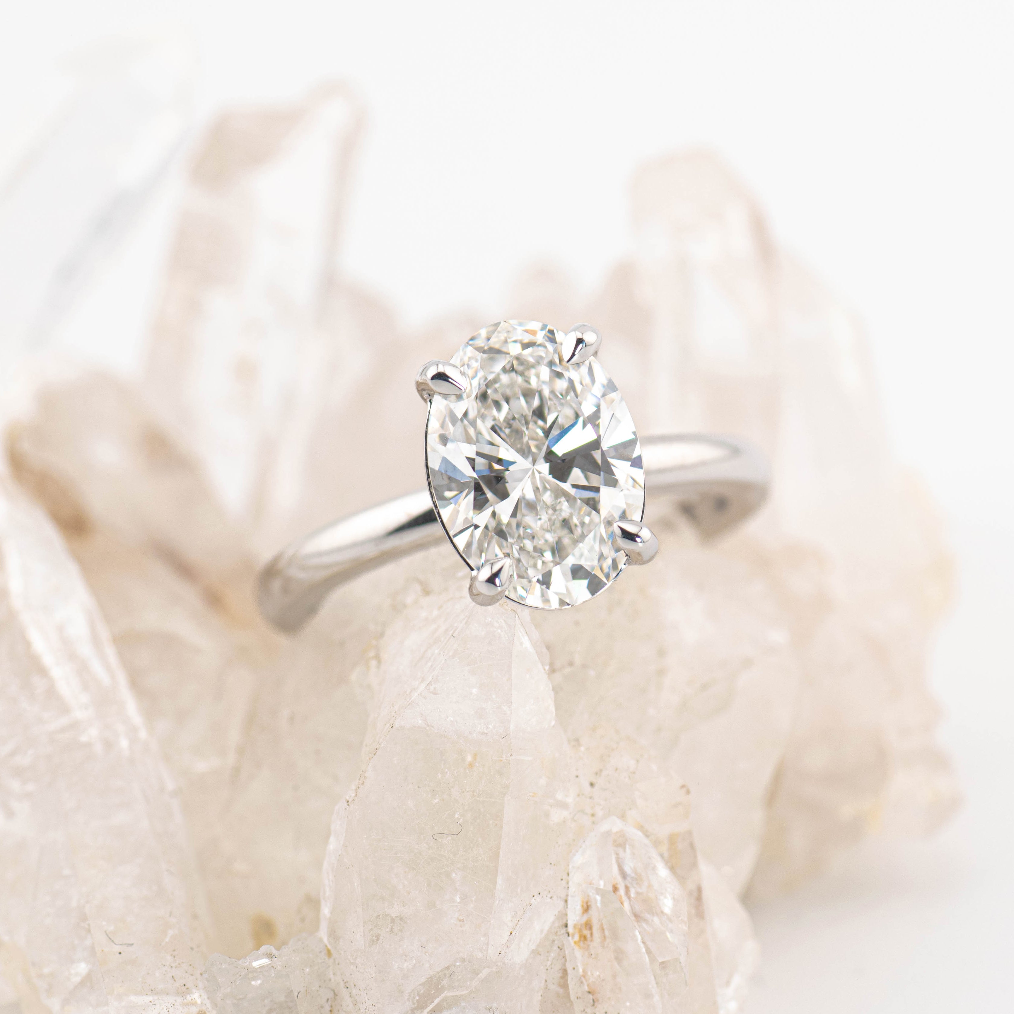Kate 3.0 – 4 Claw 3ct Oval Solitaire (Made to Order) E Colour VS1