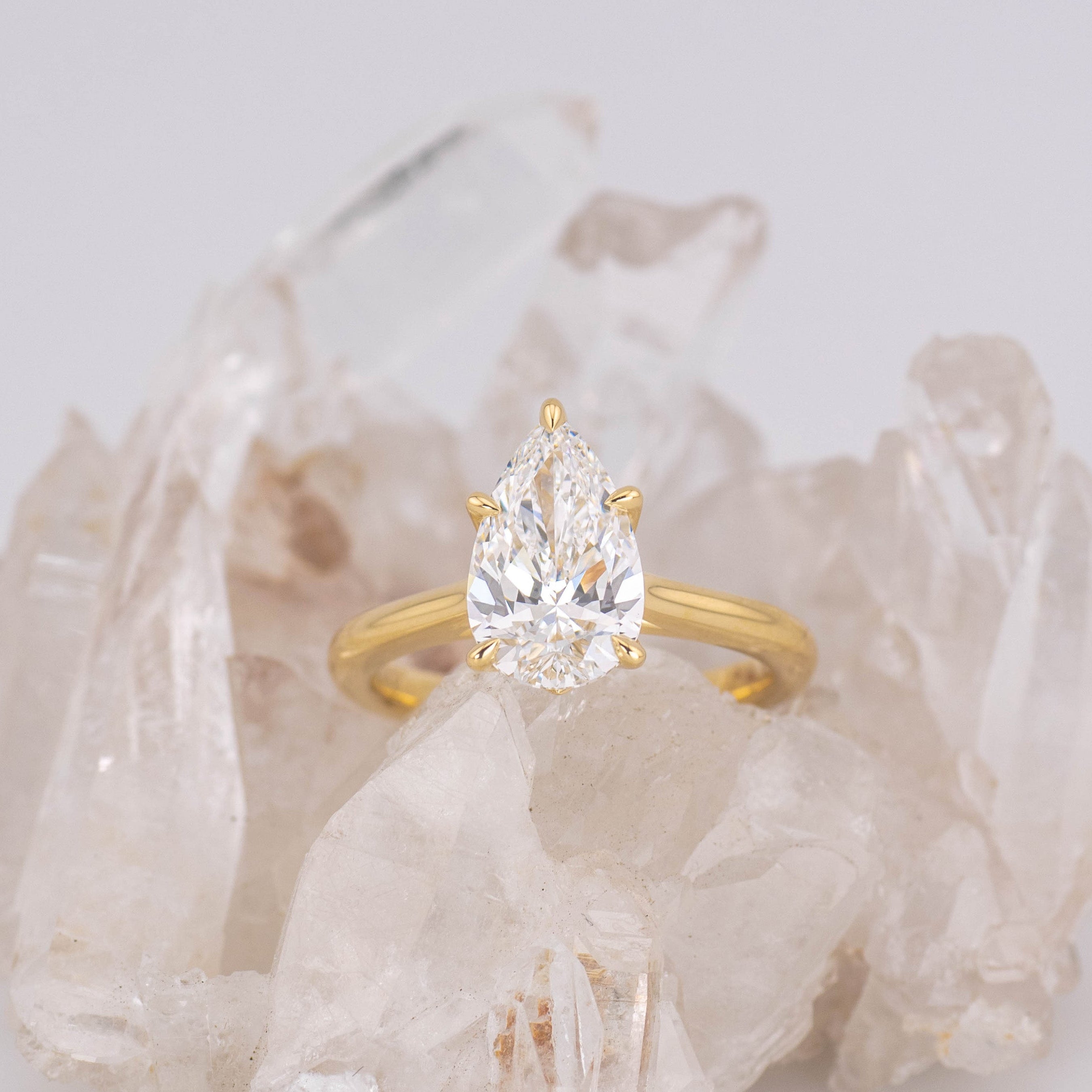Daisy Pear Petal 2.0 – 5 Claw 2ct Pear Solitaire with Petal Basket (Made to Order)