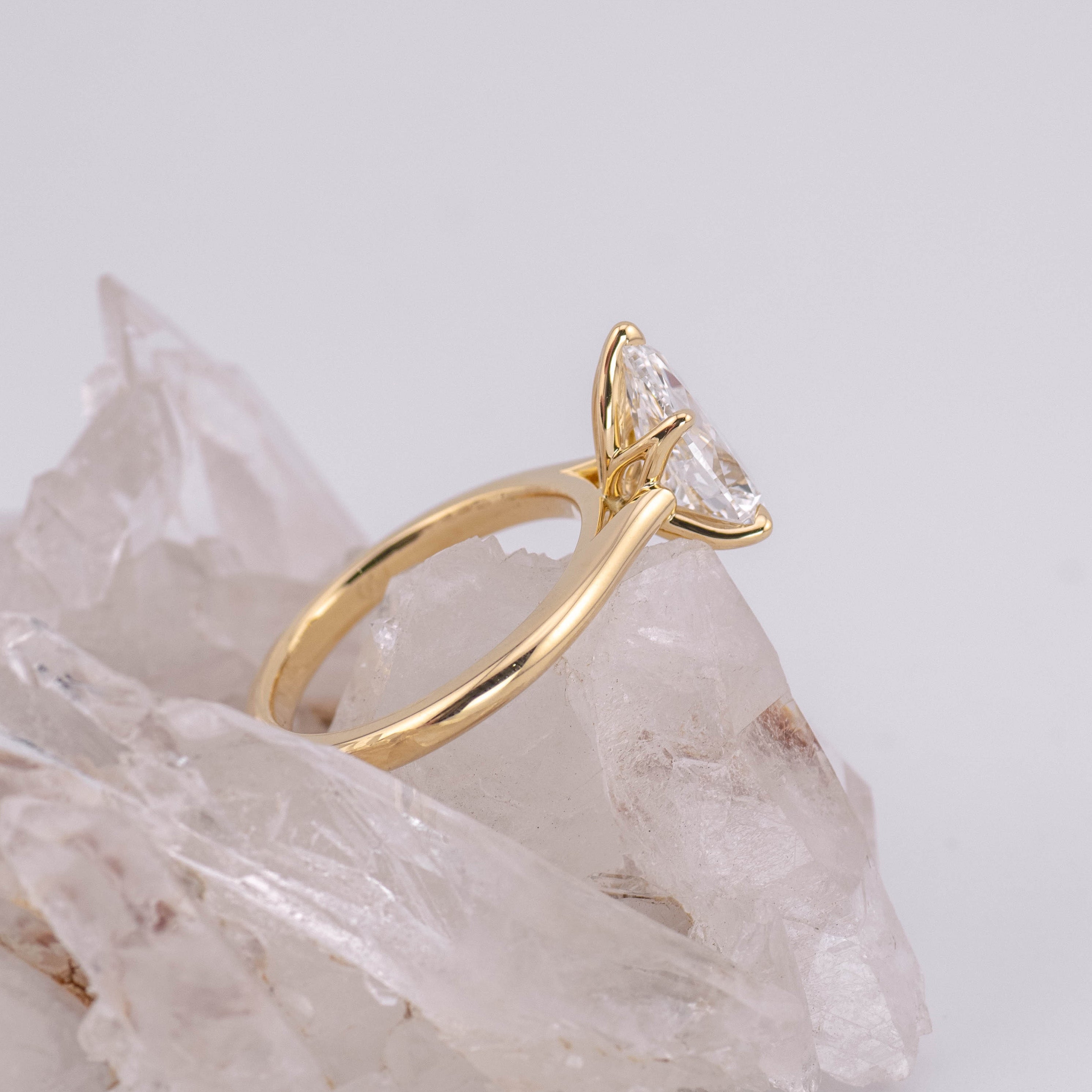 Daisy Pear Petal 2.0 – 5 Claw 2ct Pear Solitaire with Petal Basket (Made to Order)
