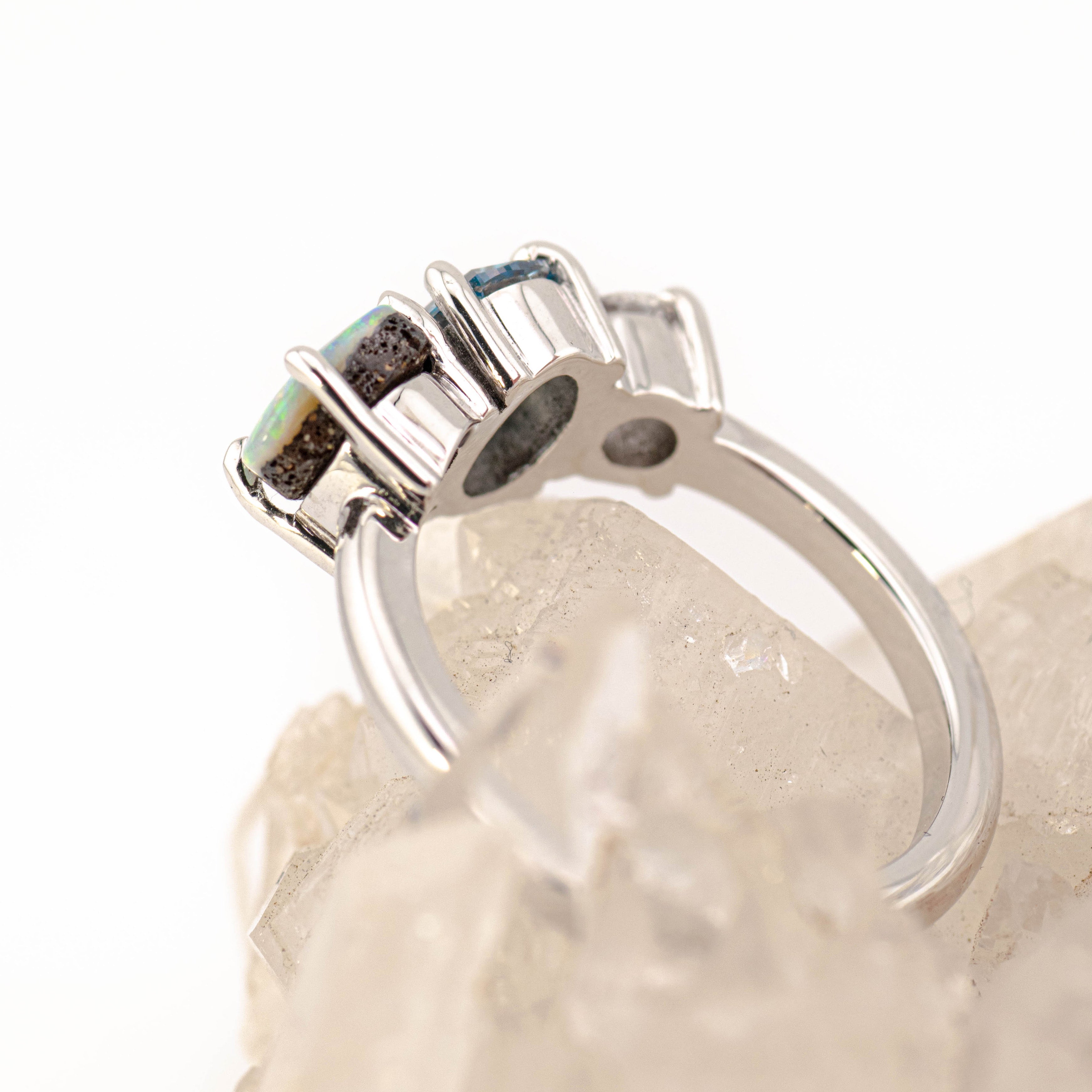 Skye – Opal & Diamond Cluster Ring (in stock size P)