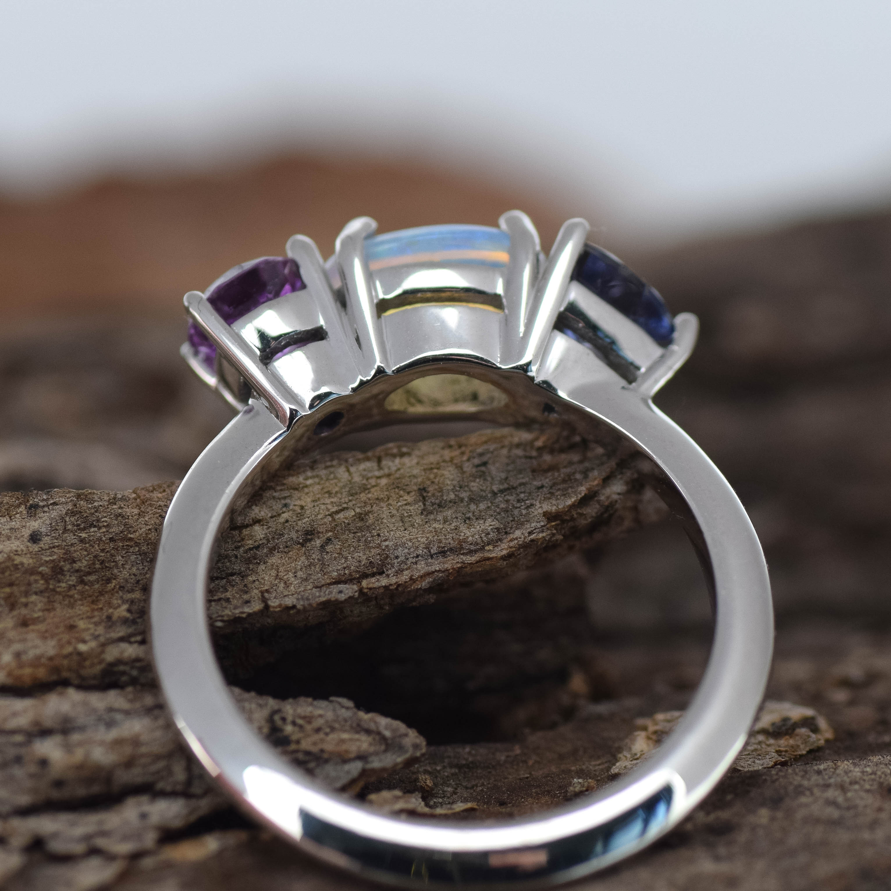 Indigo – Opal & Gemstone Cluster Ring (in stock size O)
