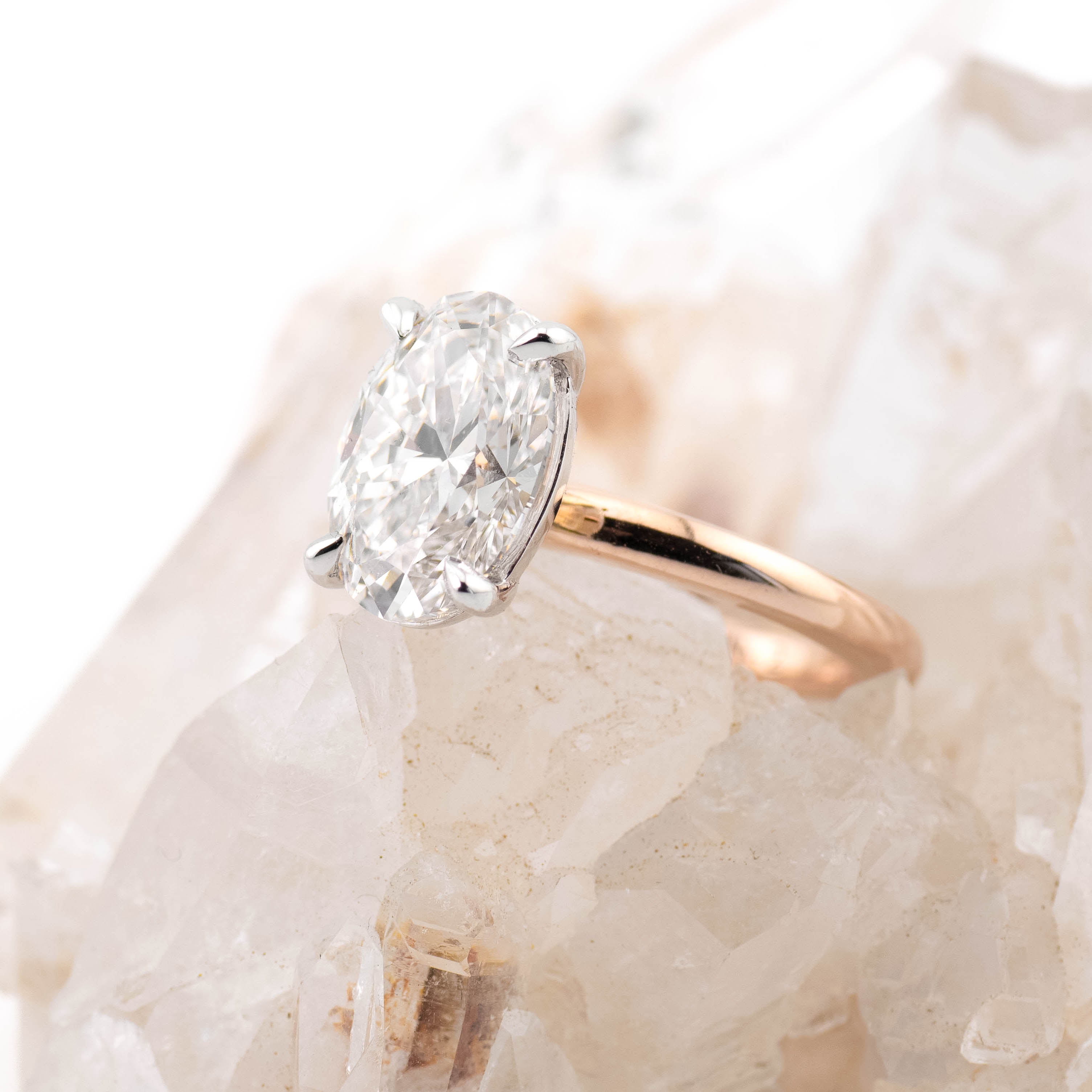 Kate 3.0 – 4 Claw 3ct Oval Solitaire (Made to Order) E Colour VS1