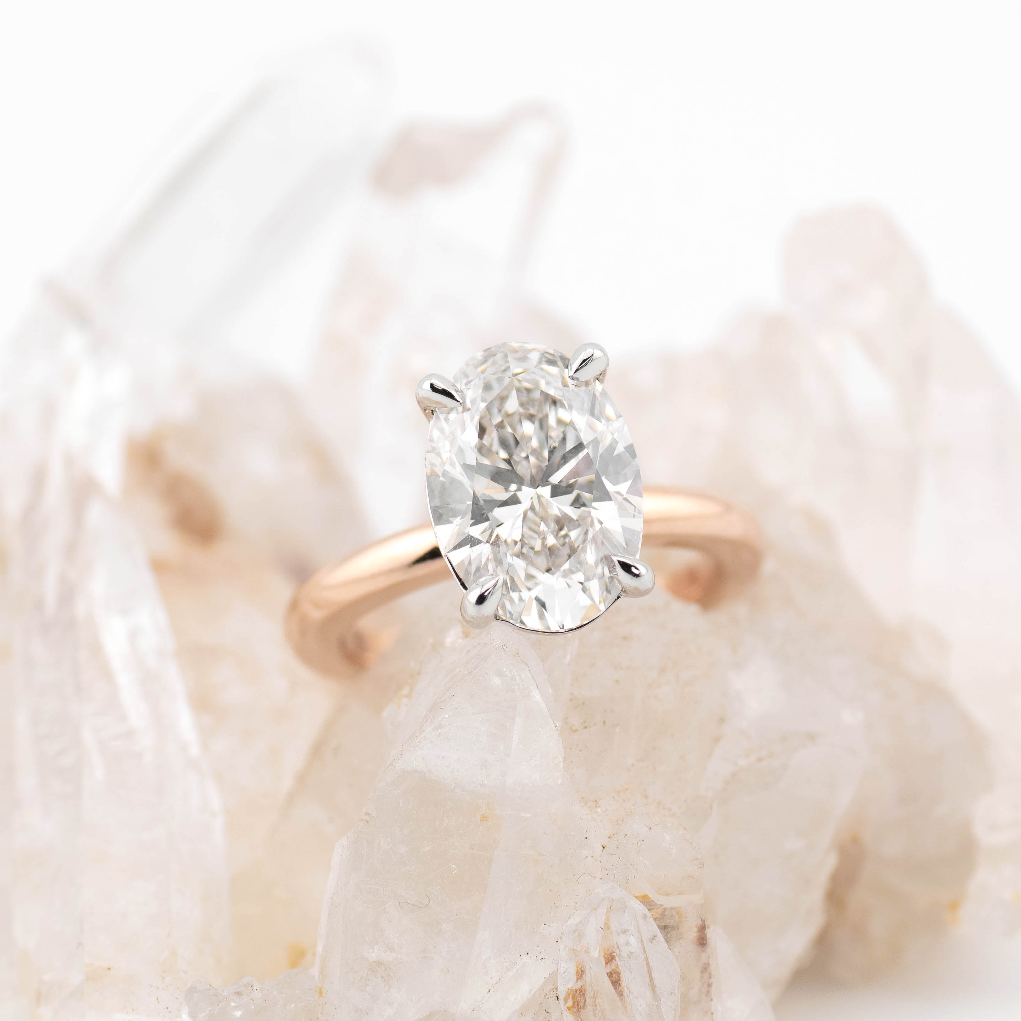 Kate 3.0 – 4 Claw 3ct Oval Solitaire (Made to Order) E Colour VS1