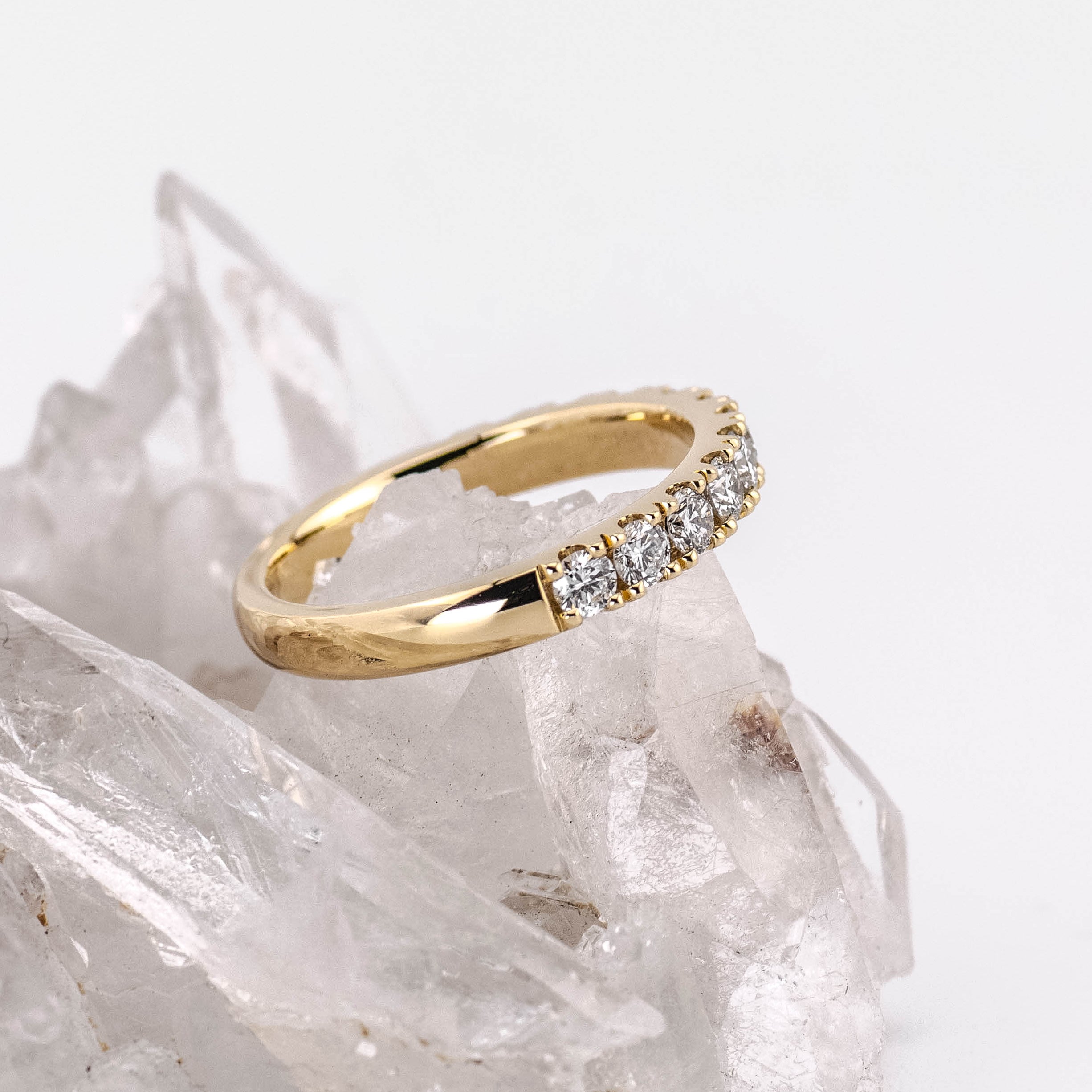 (Ready to Ship M) Lucy 1/2 Band Wedding/Eternity Ring 18k Yellow Gold