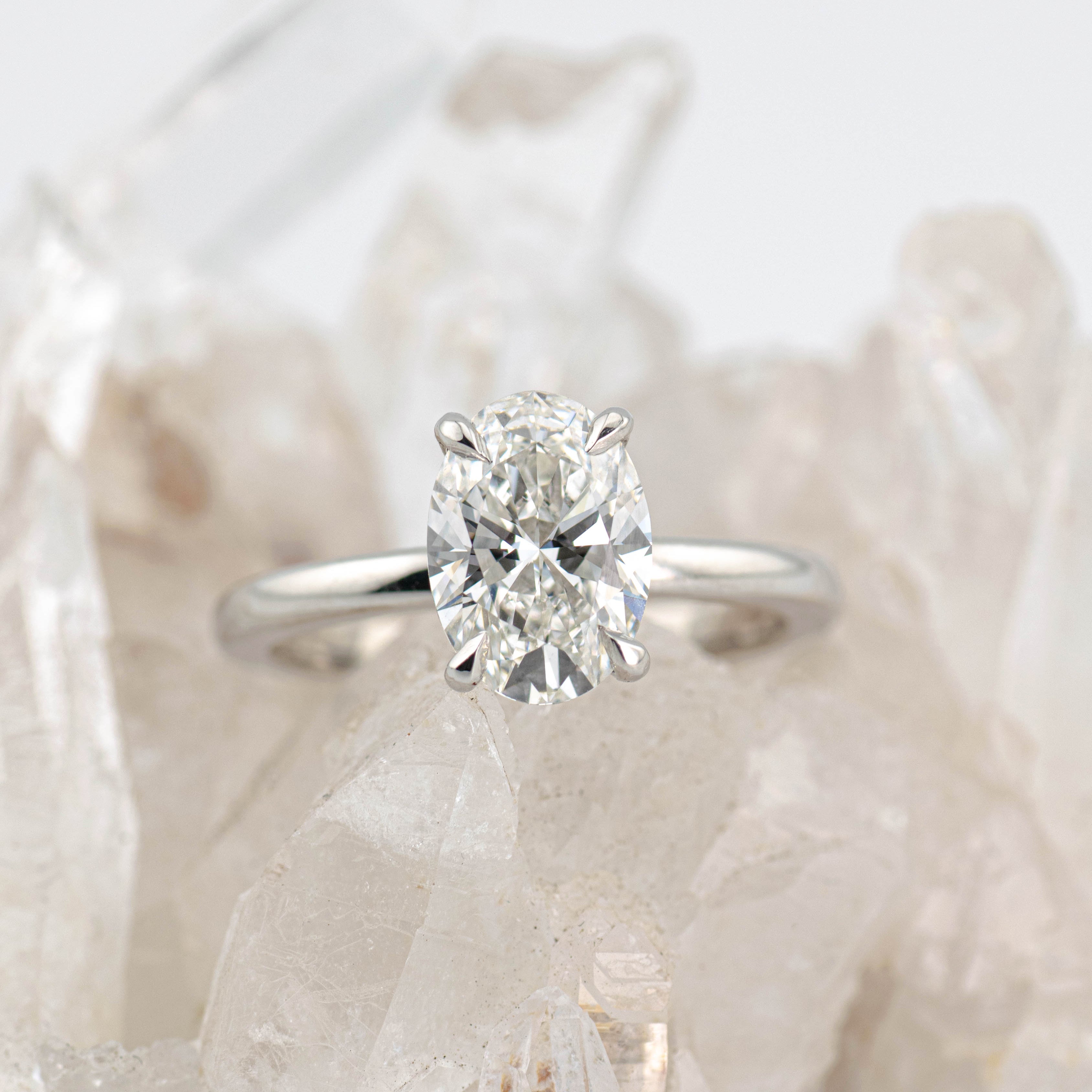 Kate 3.0 – 4 Claw 3ct Oval Solitaire (Made to Order) E Colour VS1