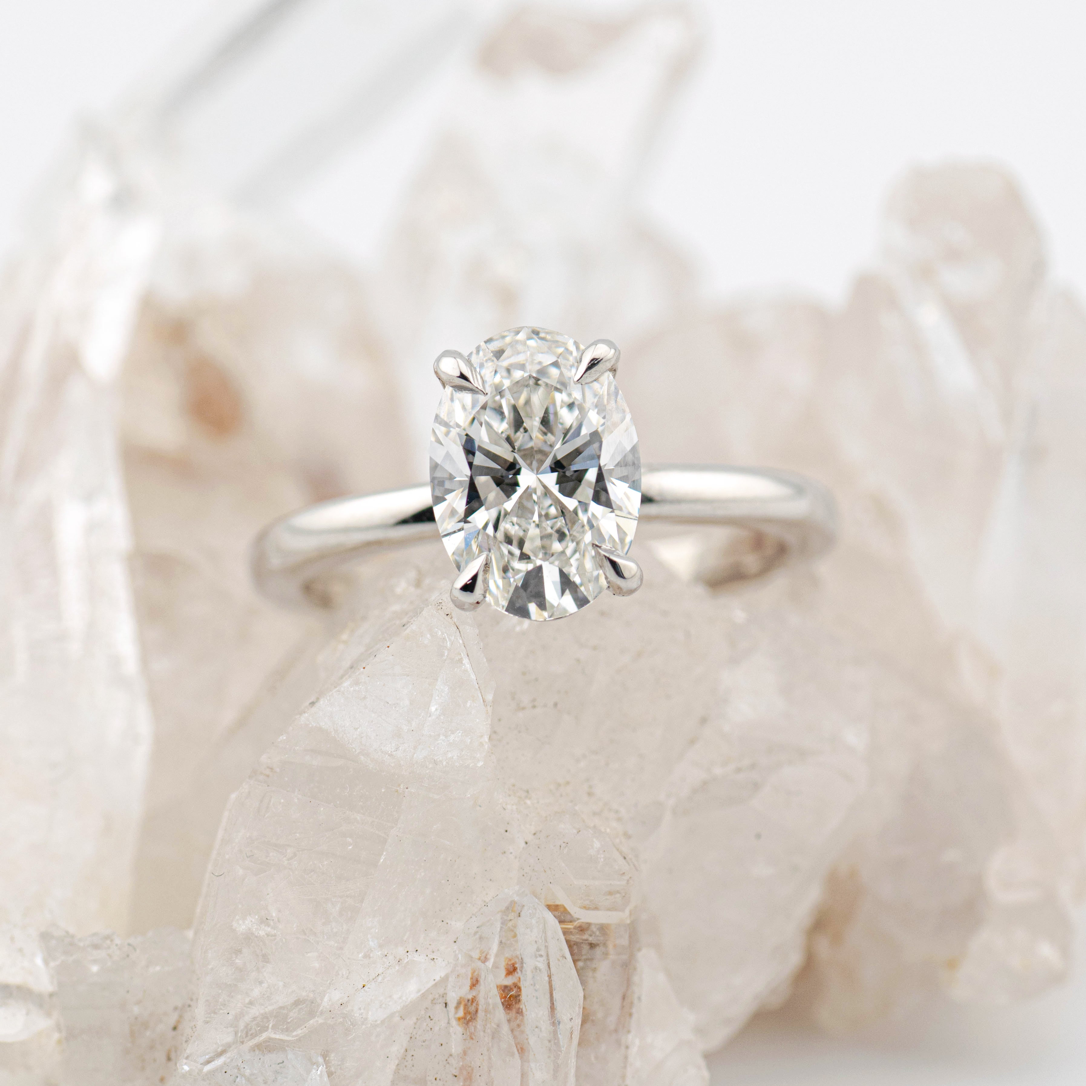 Kate 3.0 – 4 Claw 3ct Oval Solitaire (Made to Order) E Colour VS1