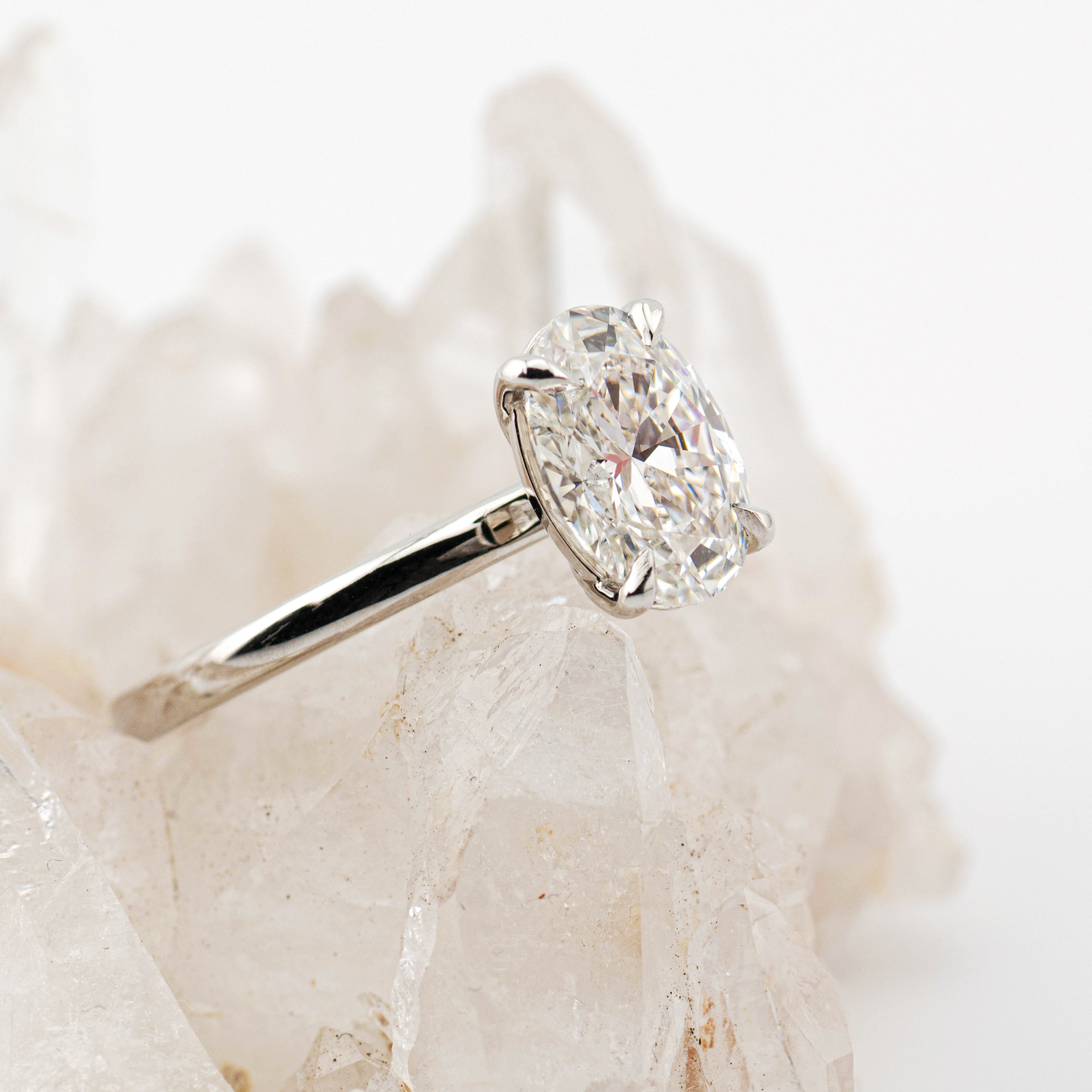 Kate 3.0 – 4 Claw 3ct Oval Solitaire (Made to Order) E Colour VS1