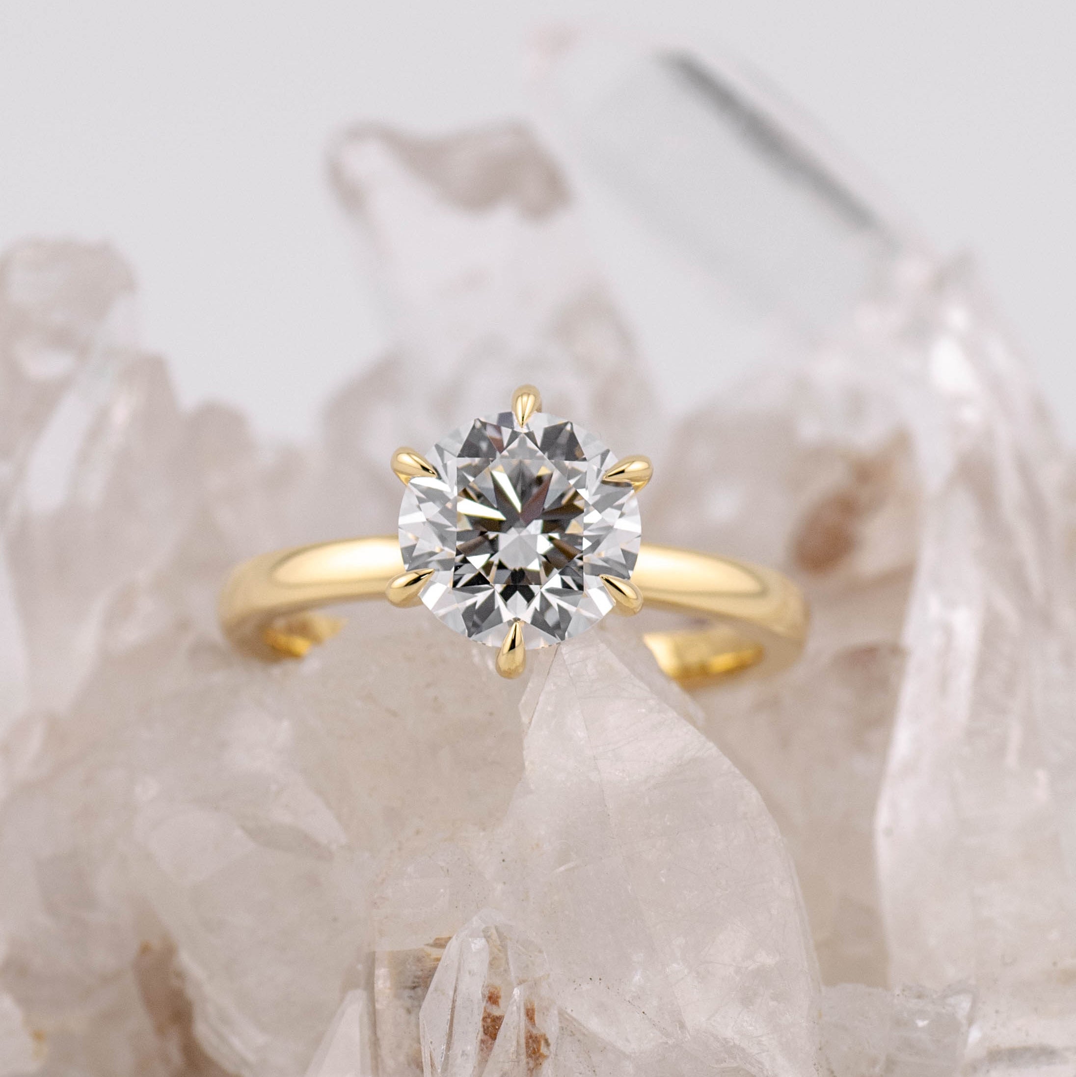 (Ready to Ship Size M) - Billie 2.0 – 6 Claw 2.09ct Round Solitaire