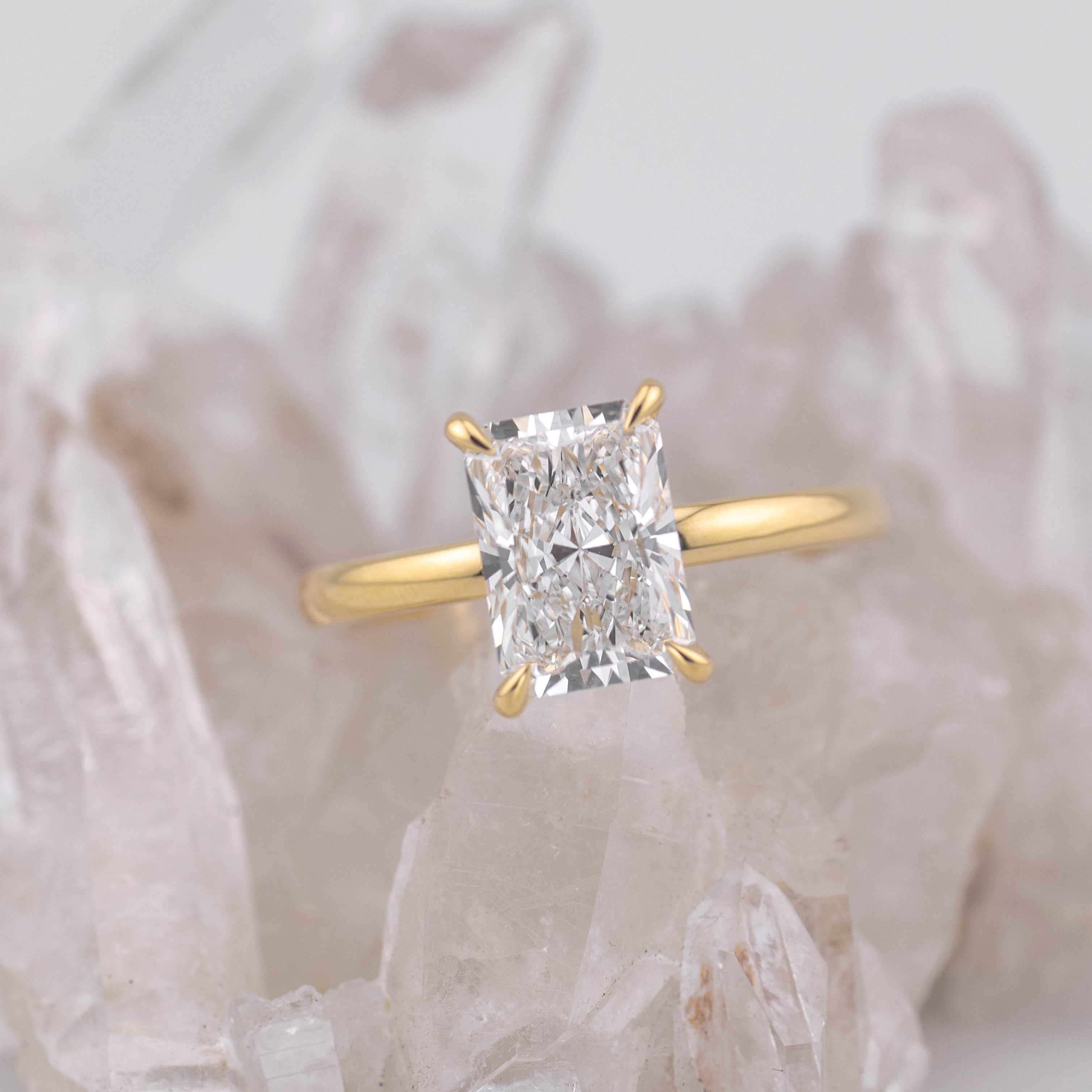 (Ready to Ship Size L) - Radiant 2.0 – 4 Claw 2.05ct Solitaire
