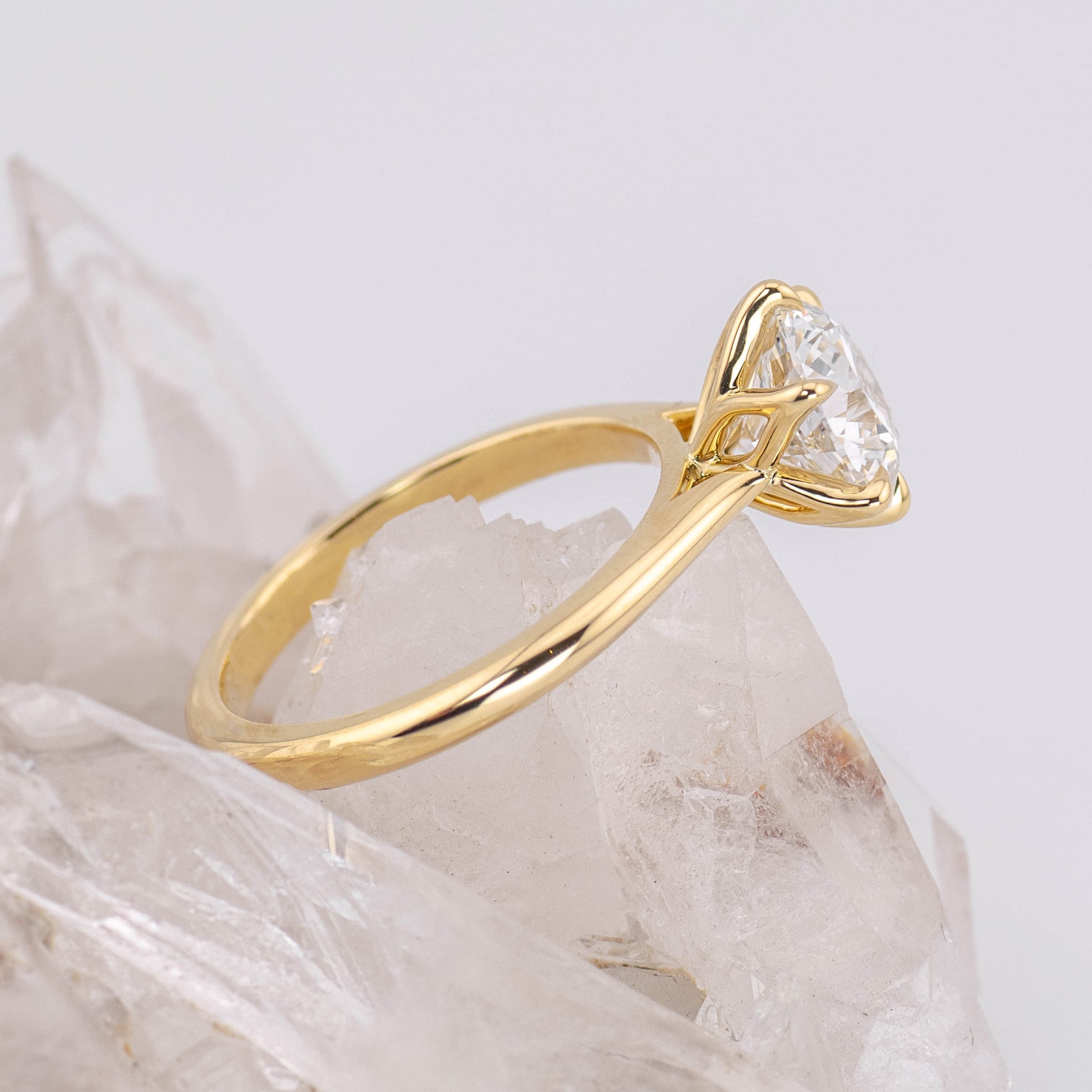 Grace 2.0 - 2ct Round Brilliant Cut Cathedral 6 Petal Claw Solitaire