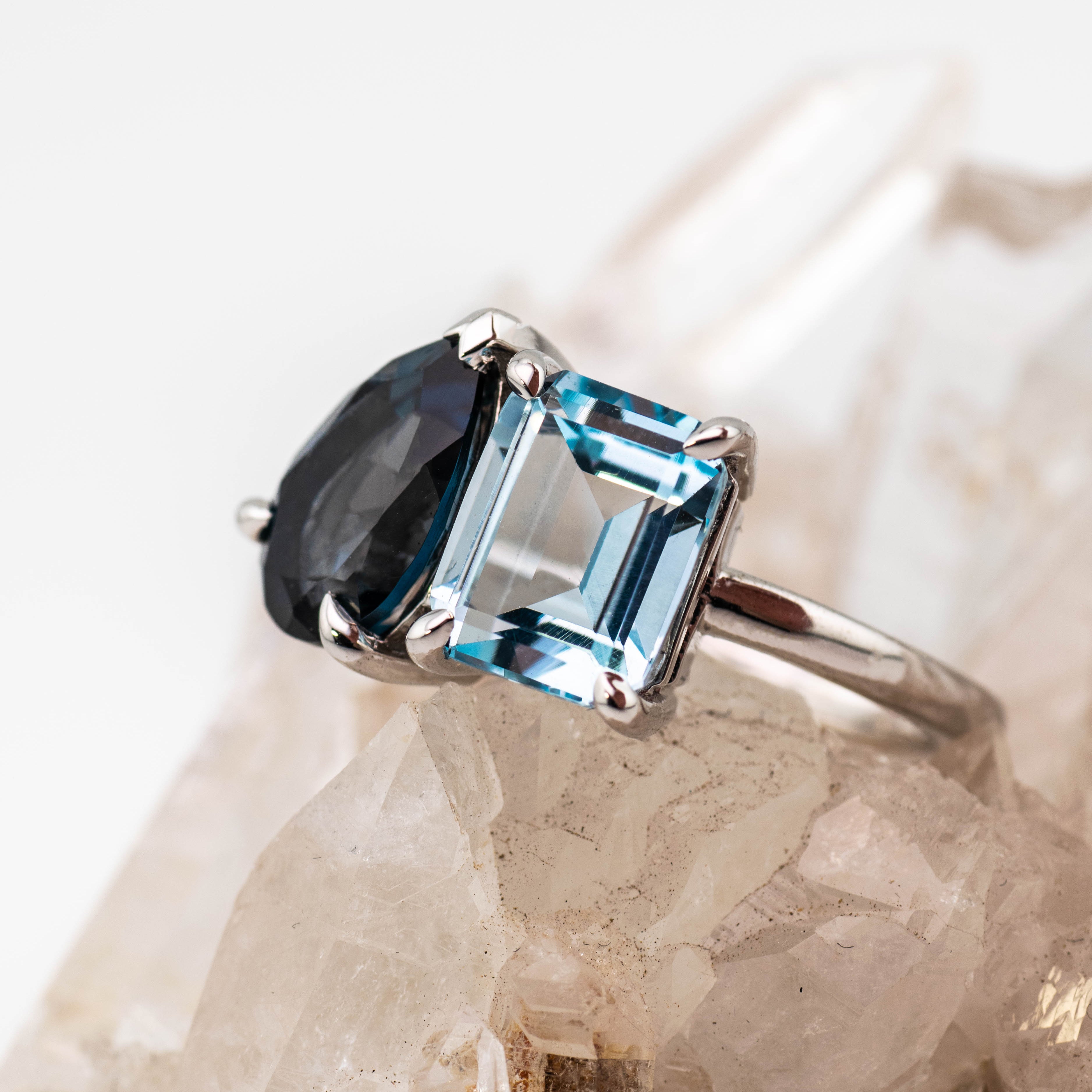 Rachel – Gemstone Toi et Moi Ring (in stock size R)