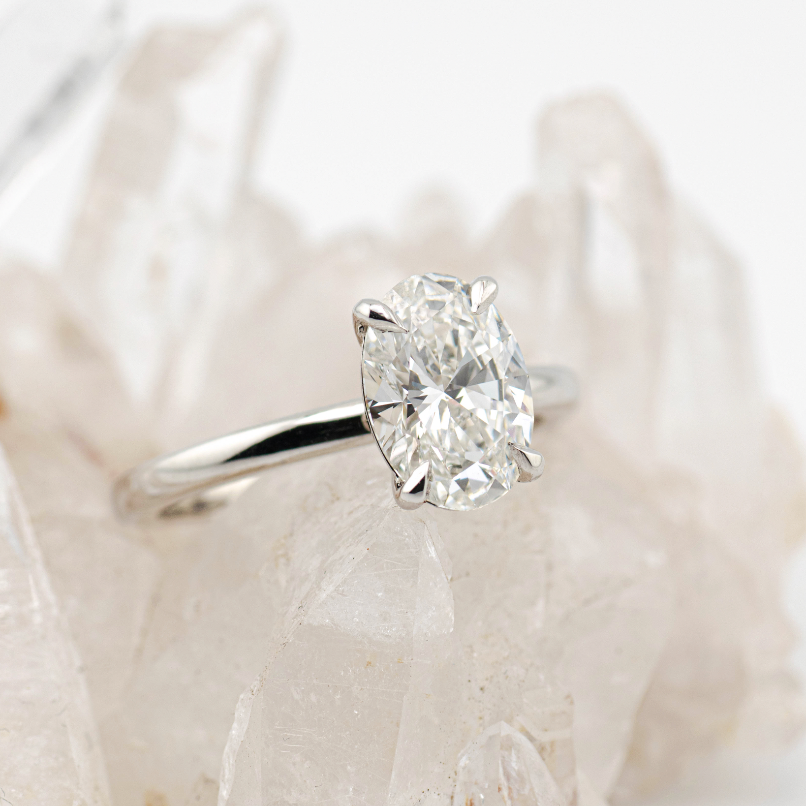 Kate 3.0 – 4 Claw 3ct Oval Solitaire (Made to Order) E Colour VS1
