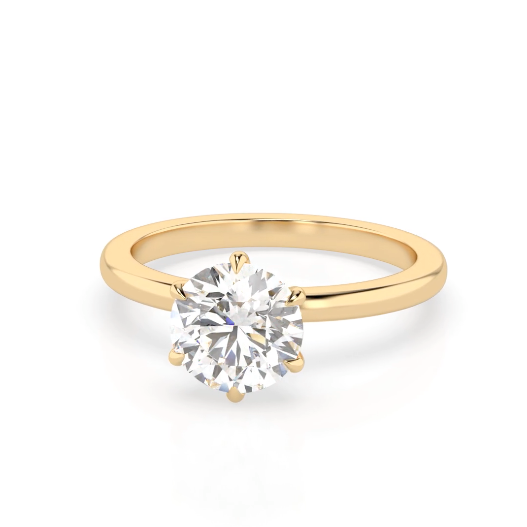 Billie Custom – 6 Claw Round Solitaire (Made to Order)