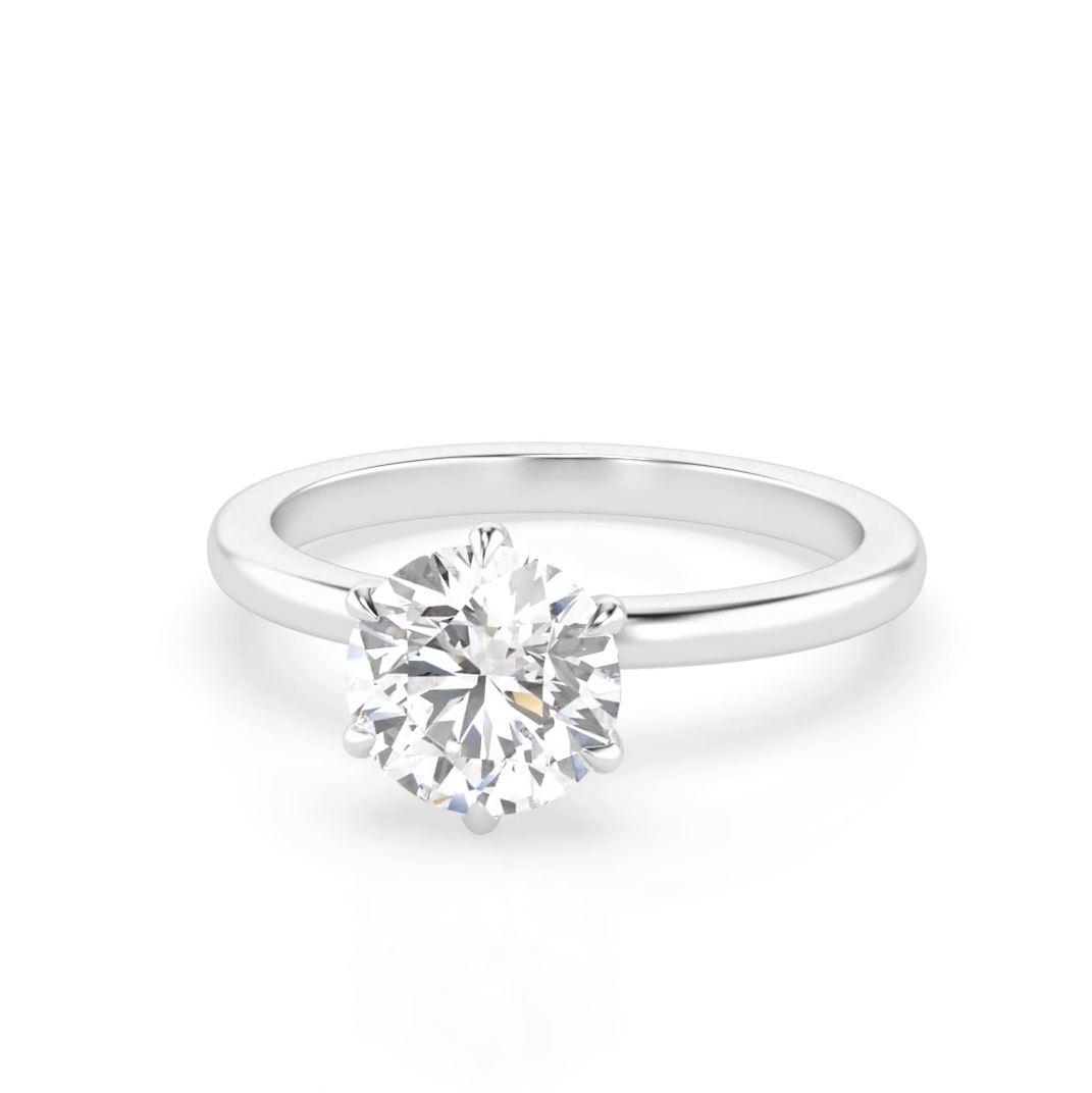 Billie Custom – 6 Claw Round Solitaire (Made to Order)