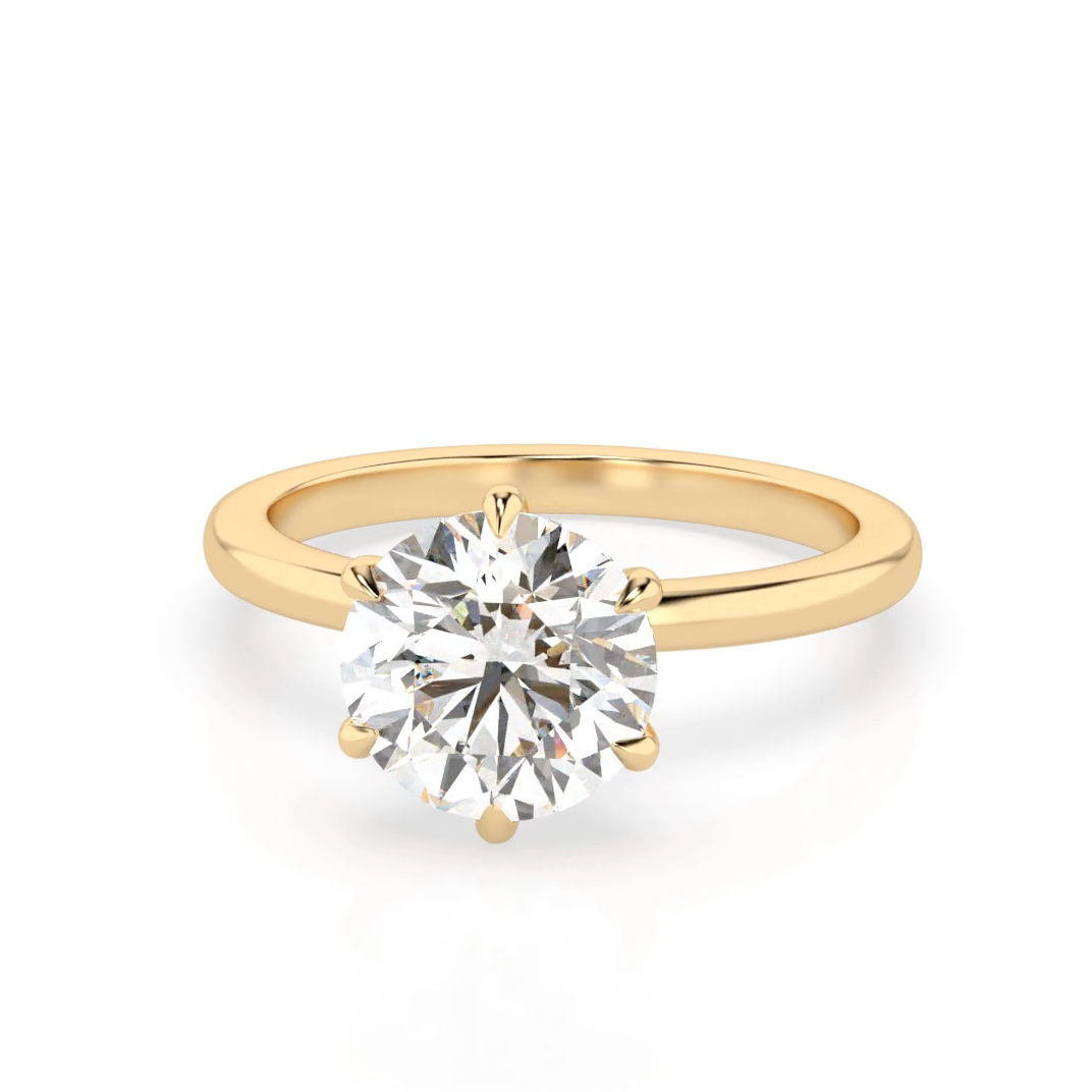 Billie 3.0 – 6 Claw 3ct Round Solitaire (Made to Order) F Colour VVS2 (Custom Size)