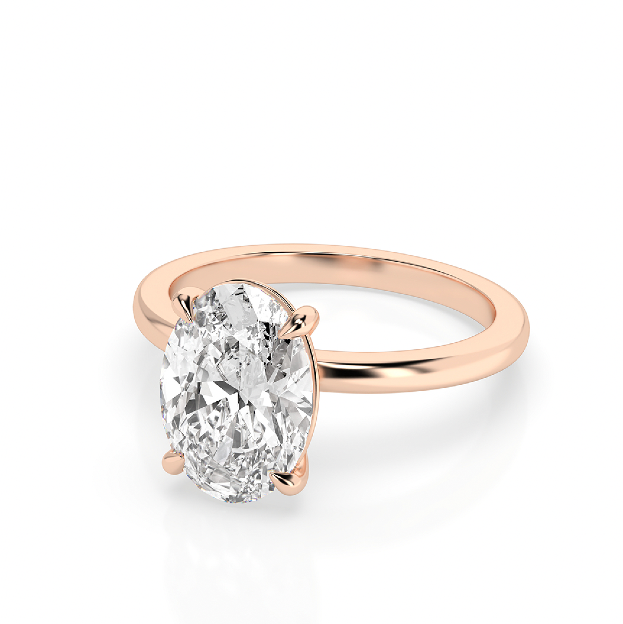 Kate 3.0 – 4 Claw 3ct Oval Solitaire (Made to Order) E Colour VS1