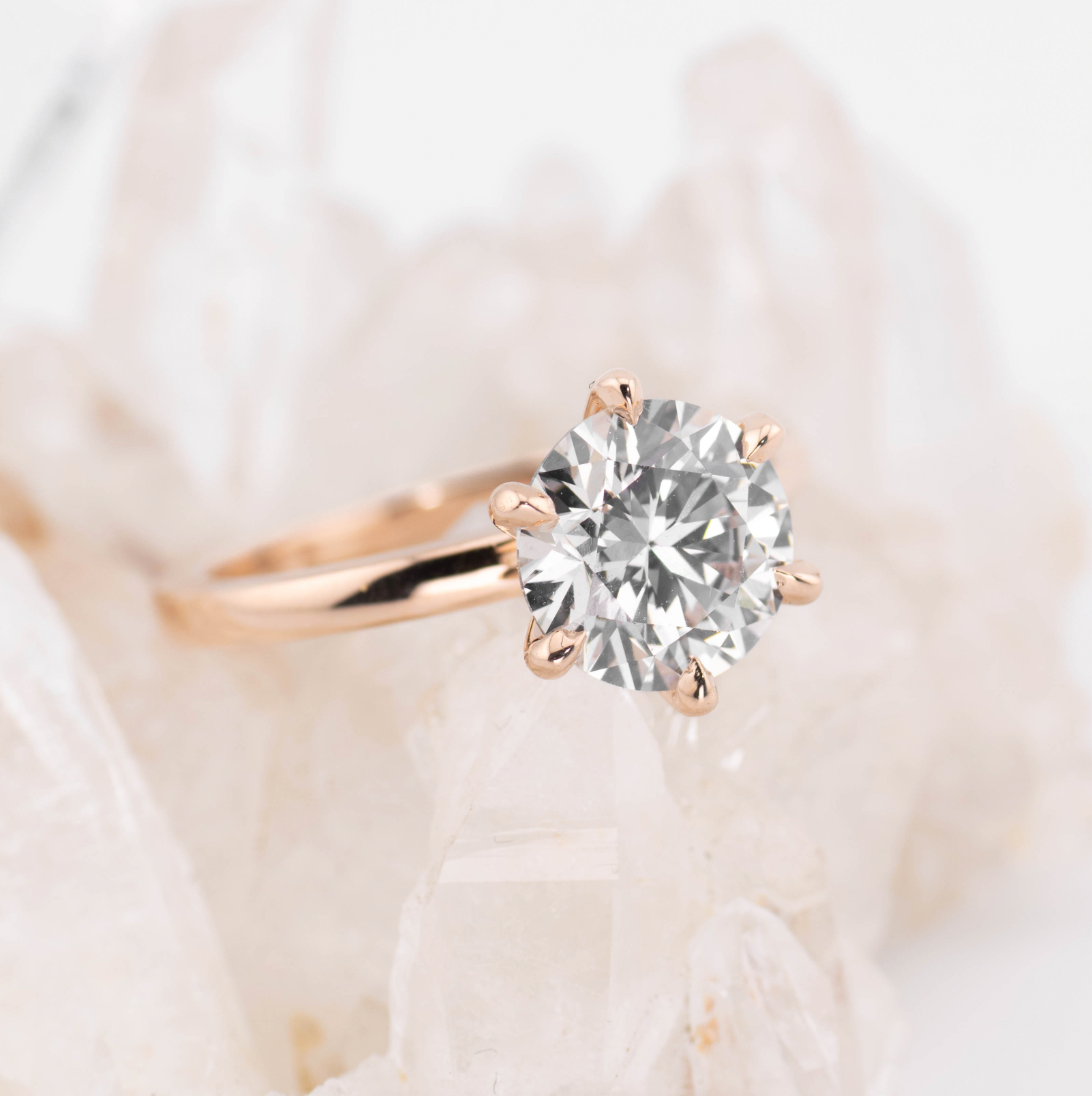 Billie 3.0 – 6 Claw 3ct Round Solitaire (Made to Order) F Colour VVS2 (Custom Size)
