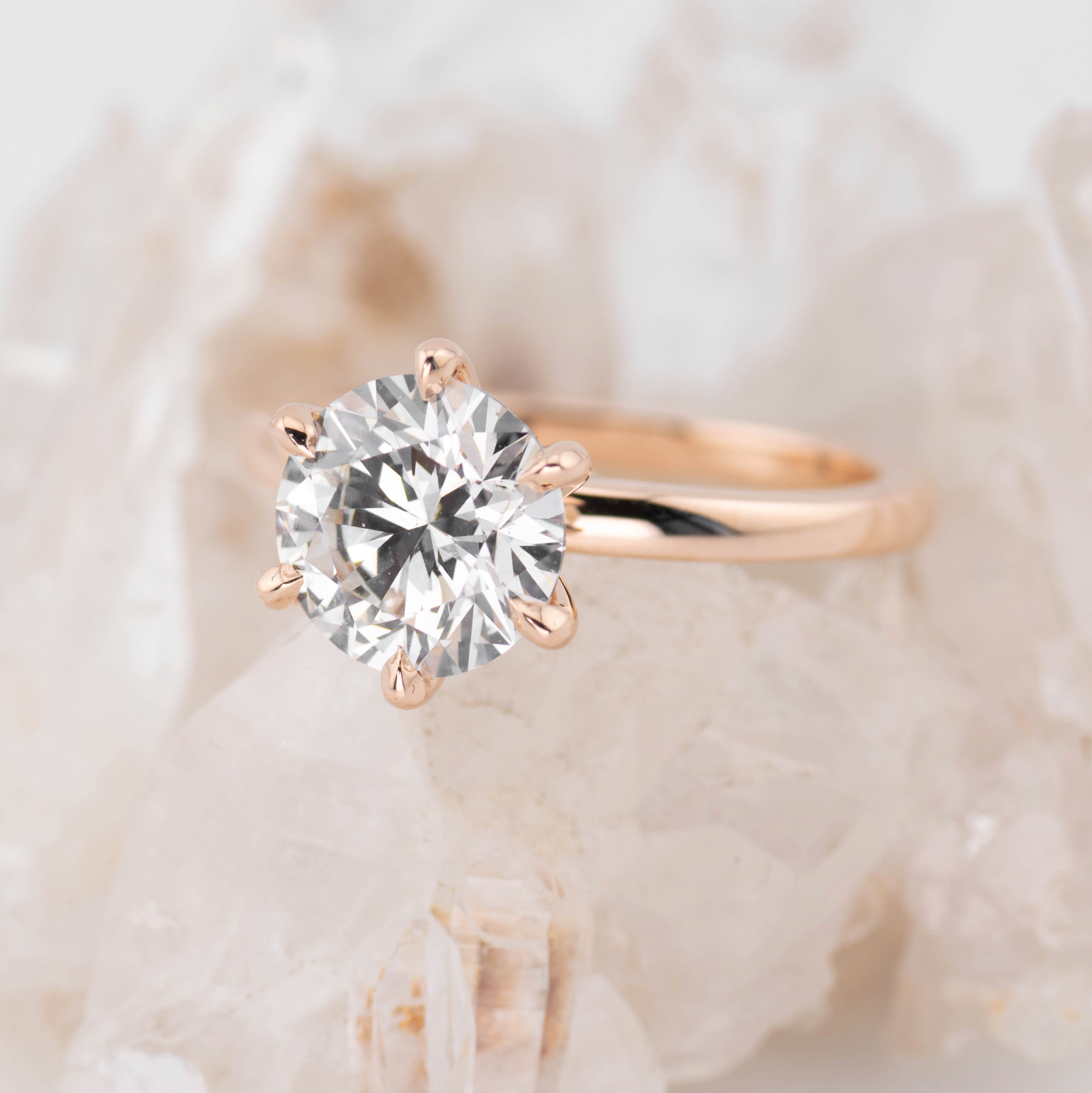 Billie 3.0 – 6 Claw 3ct Round Solitaire (Made to Order) F Colour VVS2 (Custom Size)
