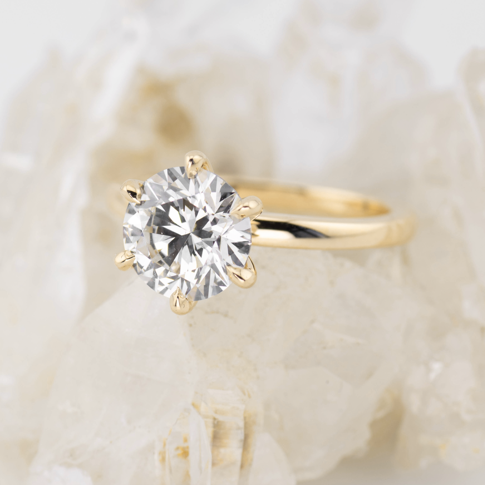 Billie 3.0 – 6 Claw 3ct Round Solitaire (Made to Order) F Colour VVS2 (Custom Size)
