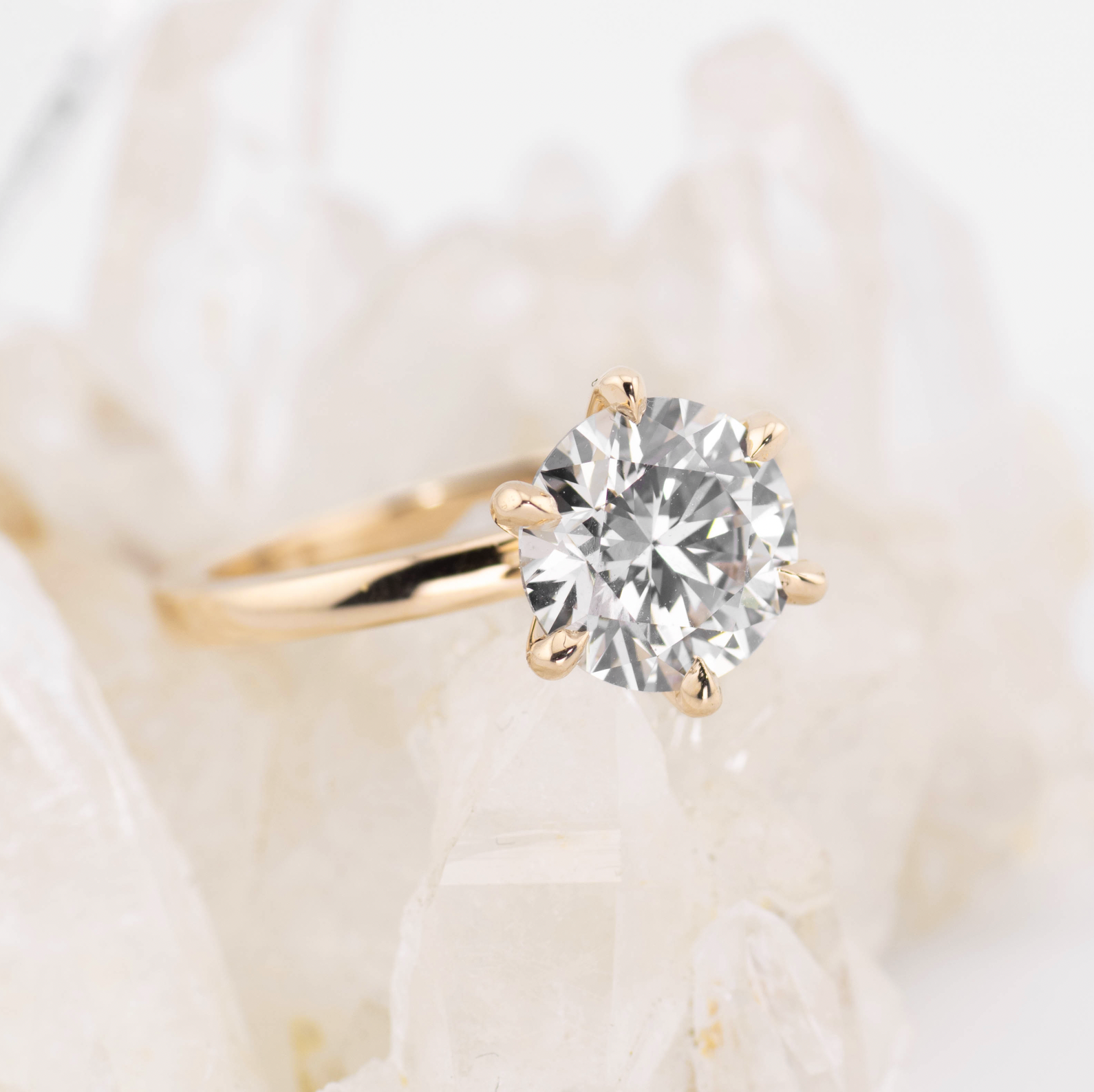 Billie 3.0 – 6 Claw 3ct Round Solitaire (Made to Order) F Colour VVS2 (Custom Size)