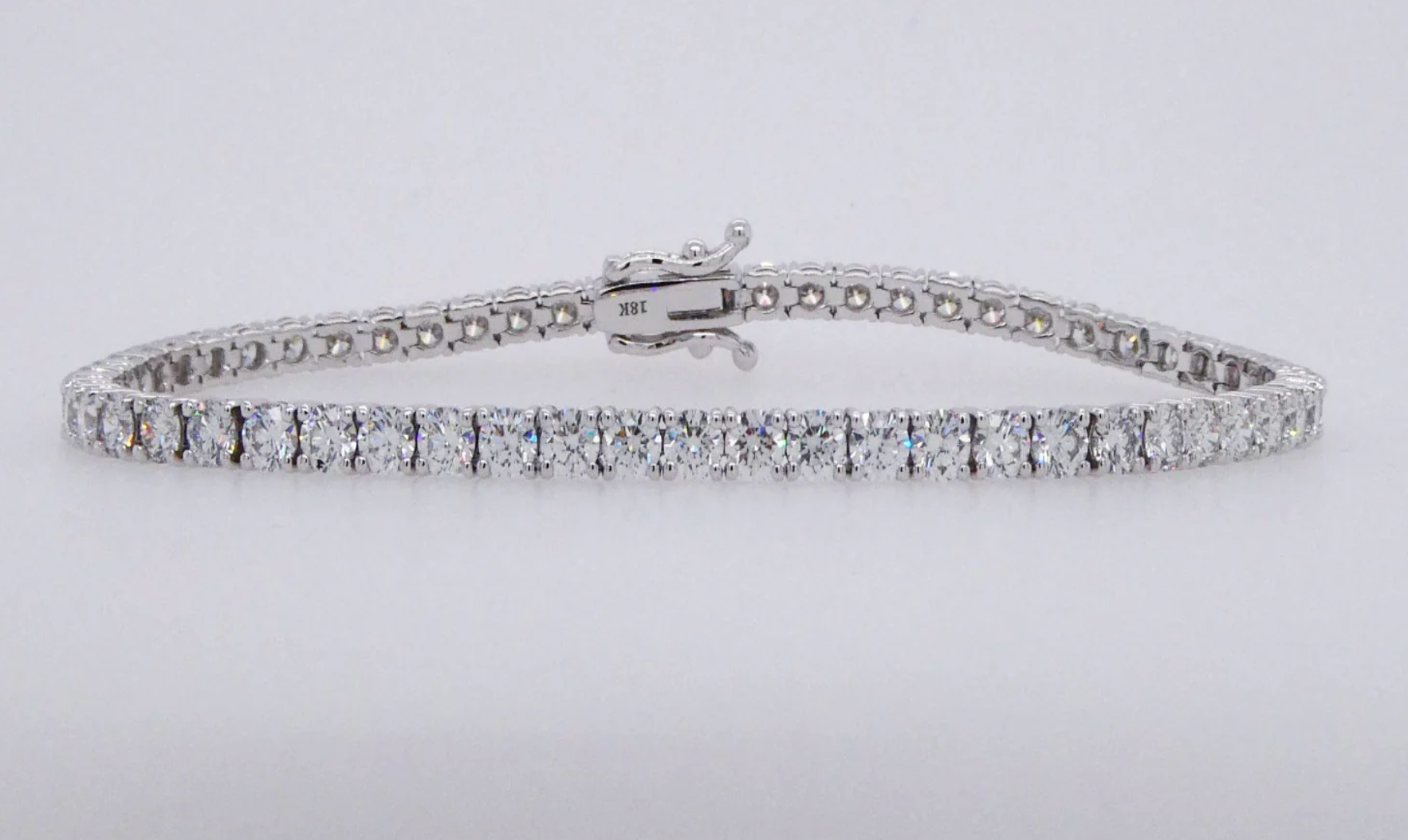 Custom 14K White Gold Tennis Bracelet – 7.9ct Lab-Grown Diamonds