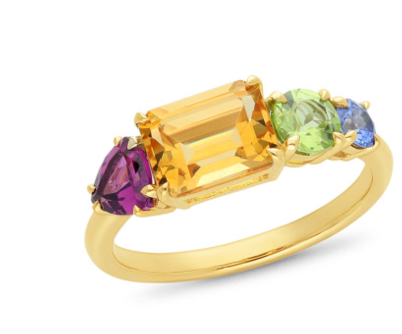 Vanessa – Gemstone Cluster Ring (made to order)