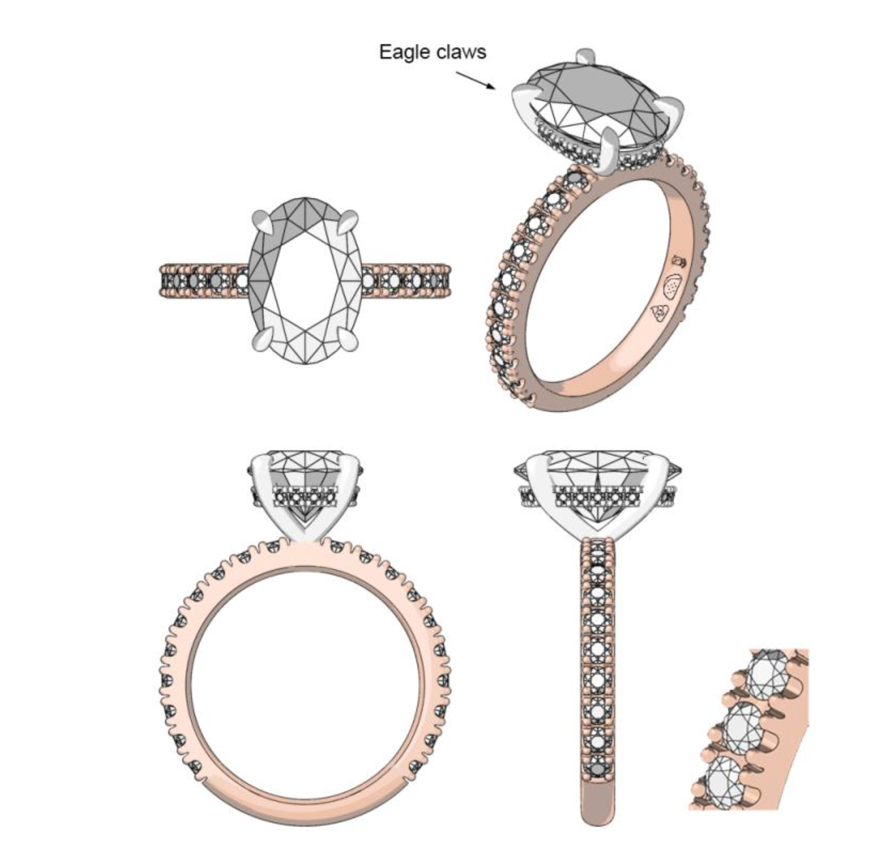 Lucy 3/4 Wedding/Eternity Band (Custom Order - Matt C)